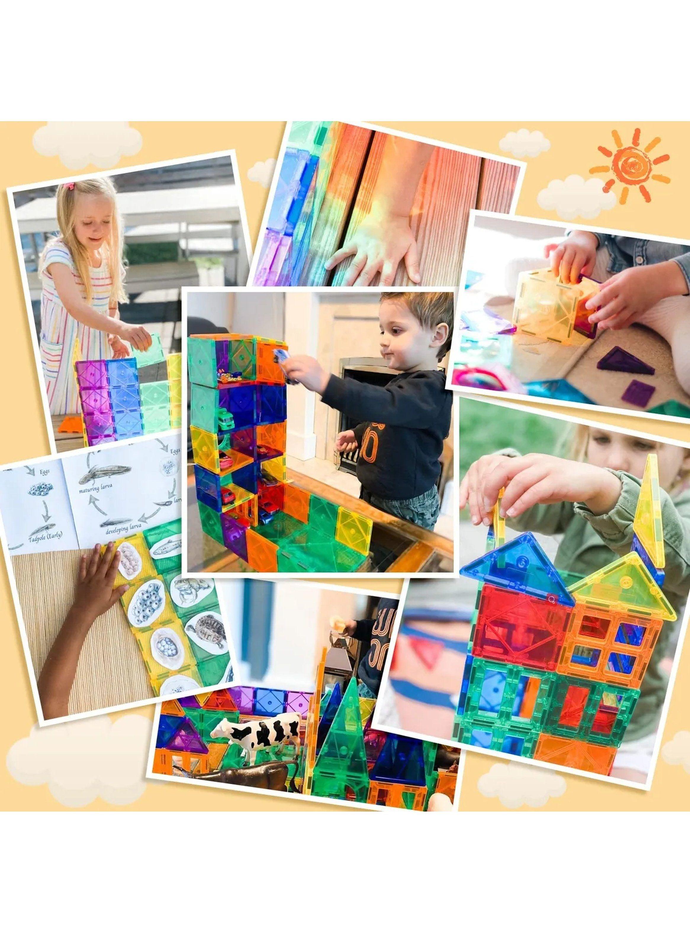 Bloques Magnéticos Educativos Multicolor Plástico ABS Imantados-4