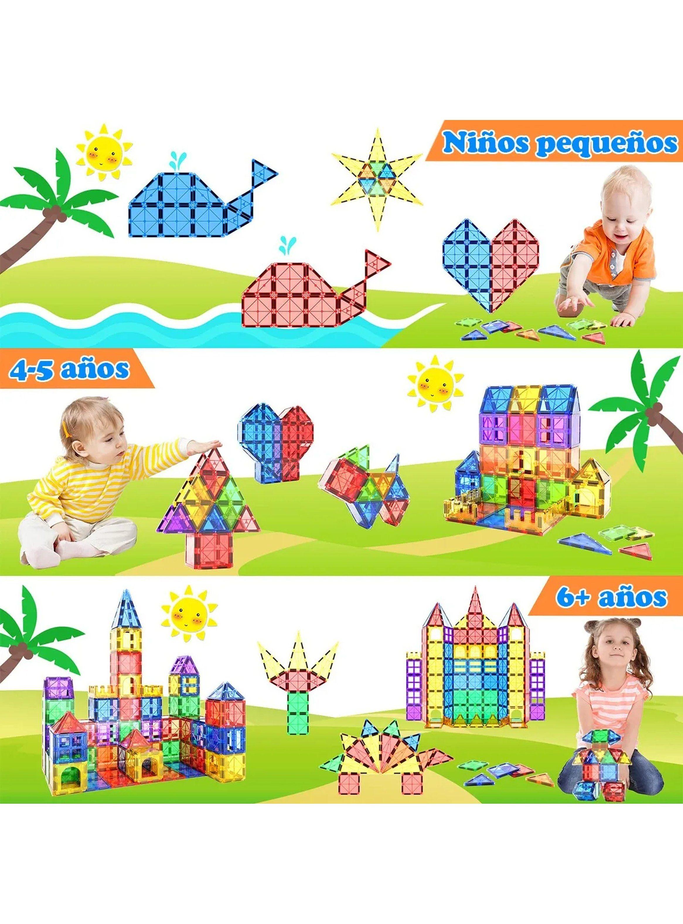Bloques Magnéticos Educativos Multicolor Plástico ABS Imantados-5