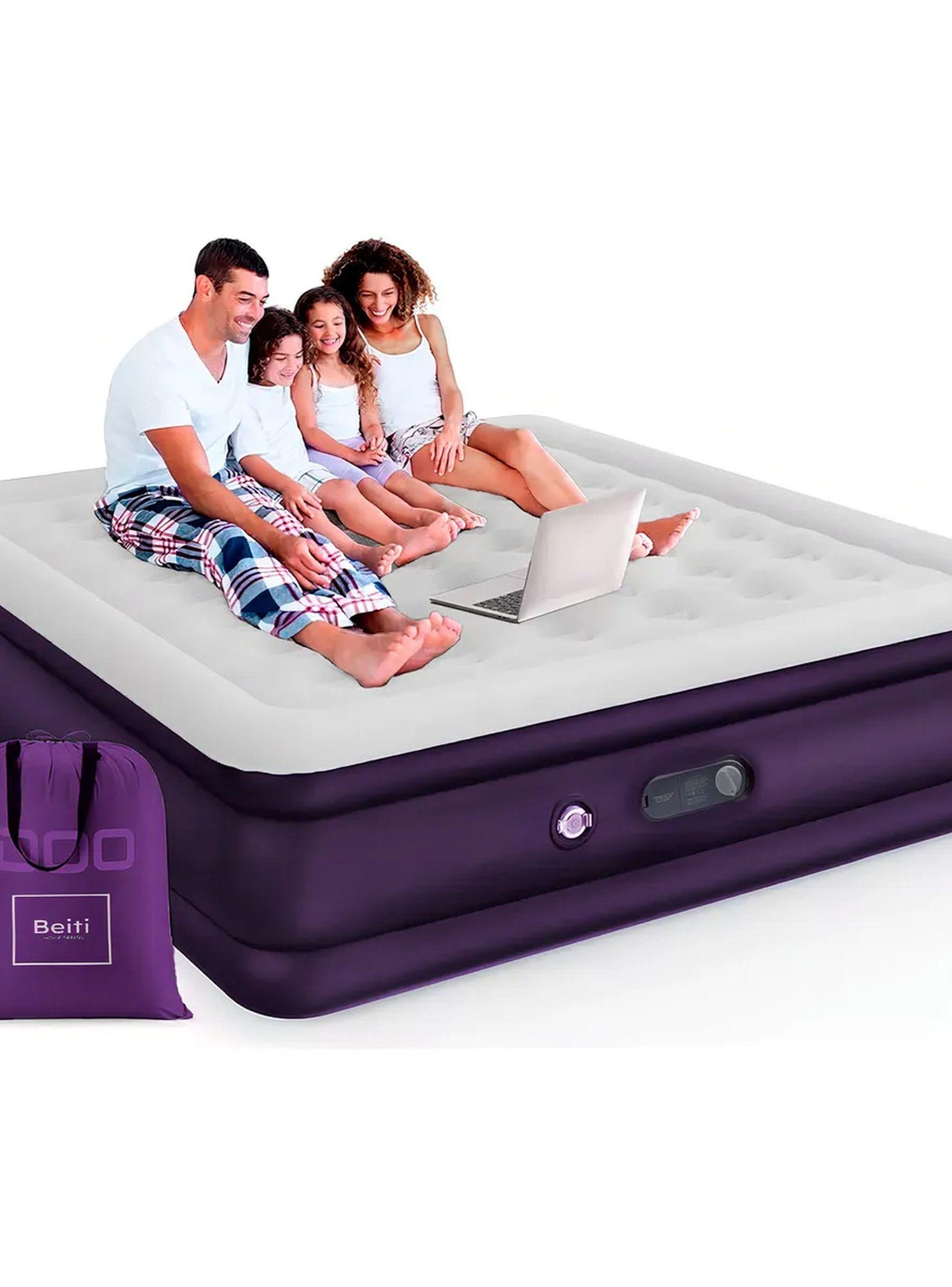 Colchón Inflable Eléctrico Doble Altura Queen Morado-2