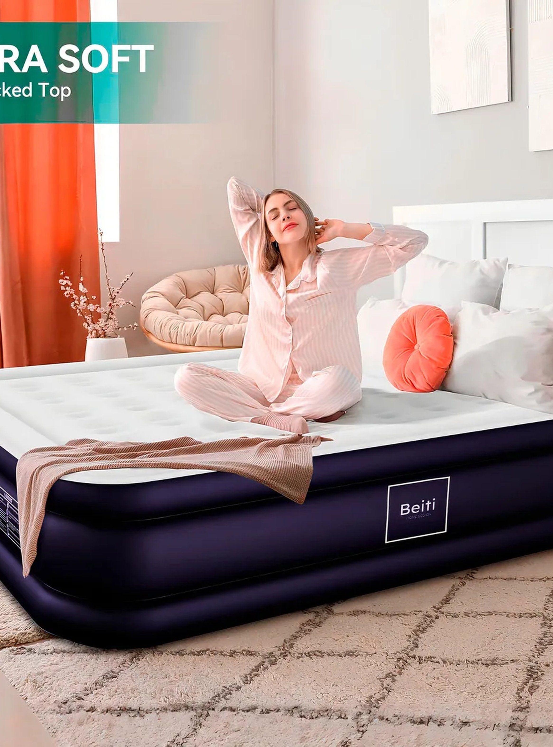 Colchón Inflable Eléctrico Doble Altura Queen Morado-9