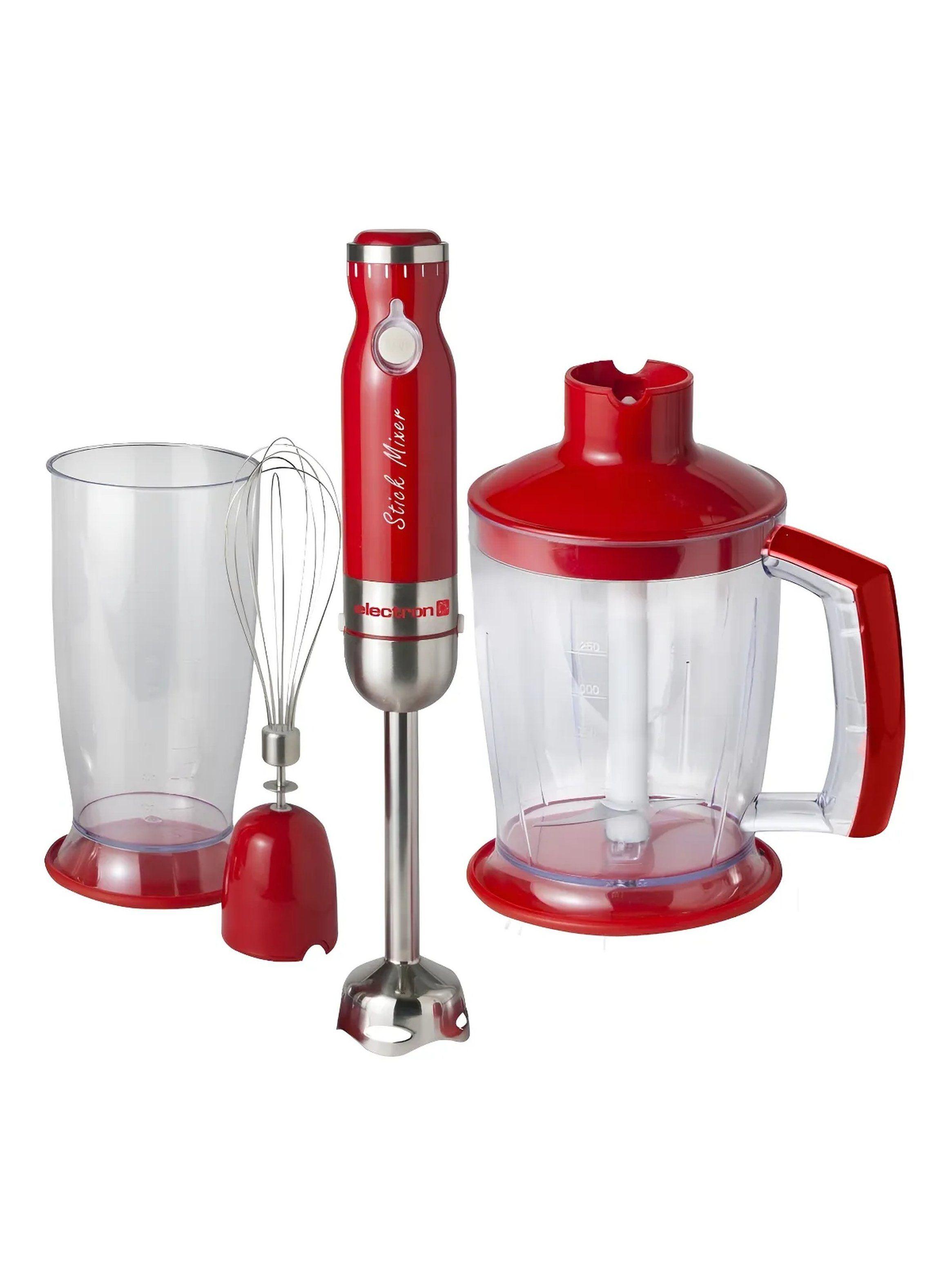 Batidora de Mano Multifunción Acero Inoxidable Roja-0