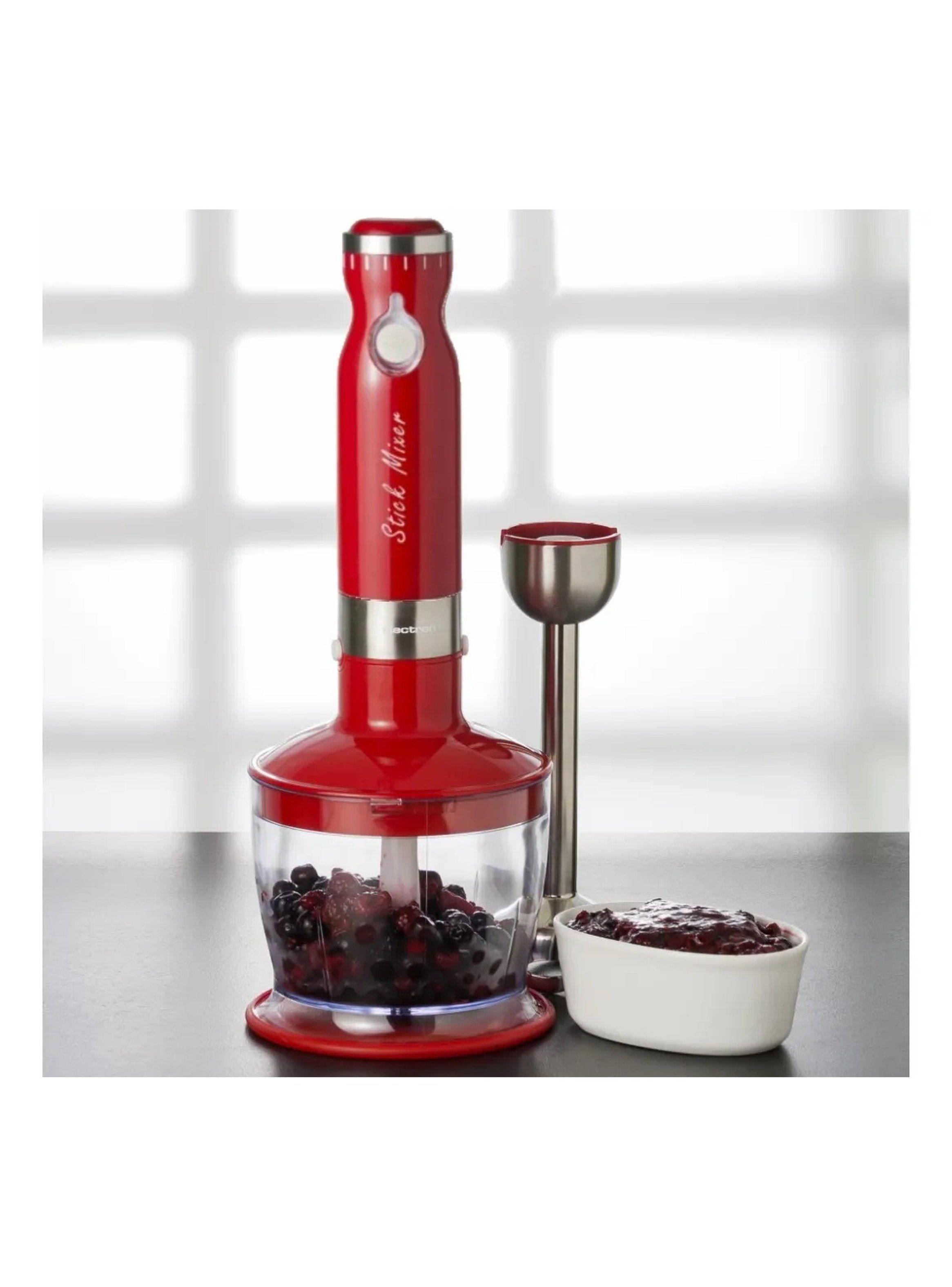 Batidora de Mano Multifunción Acero Inoxidable Roja-2