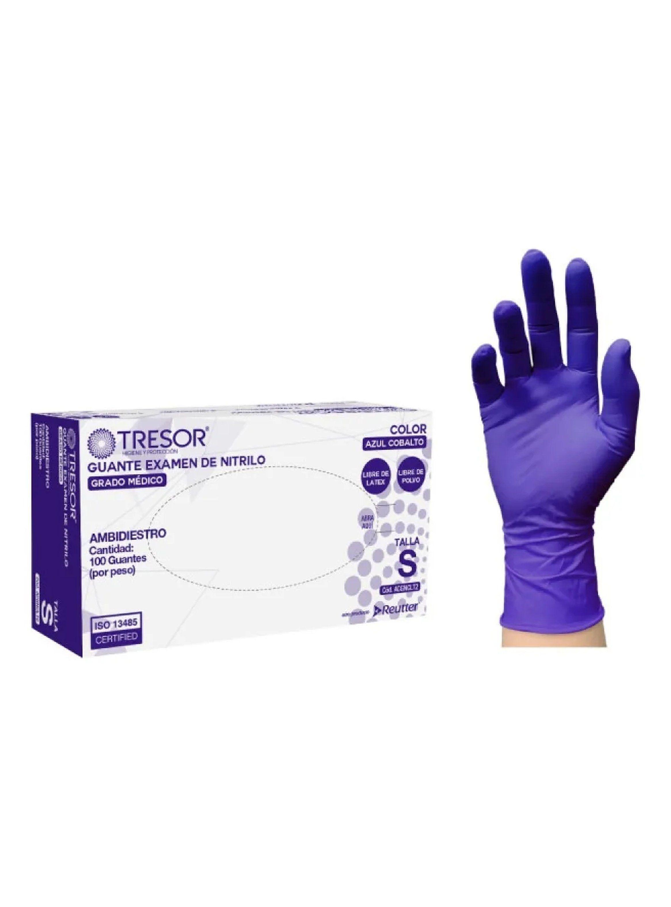 Guantes de Examen de Nitrilo Ambidiestros Talla S | Color Azul-1