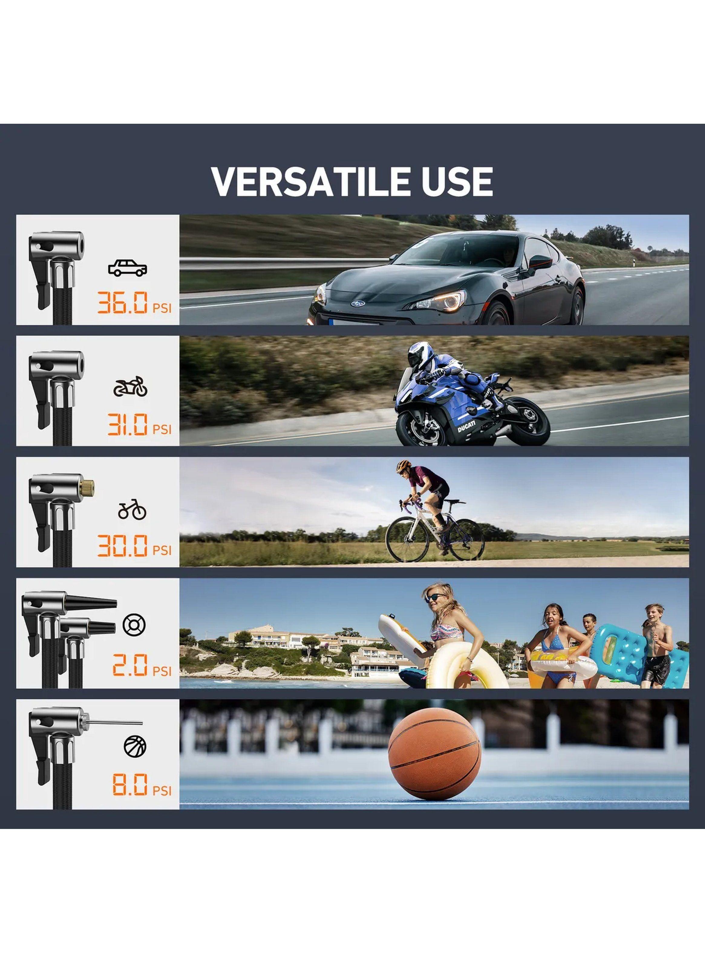 Compresor de Aire Portátil Digital 12V Pantalla LCD LED-1