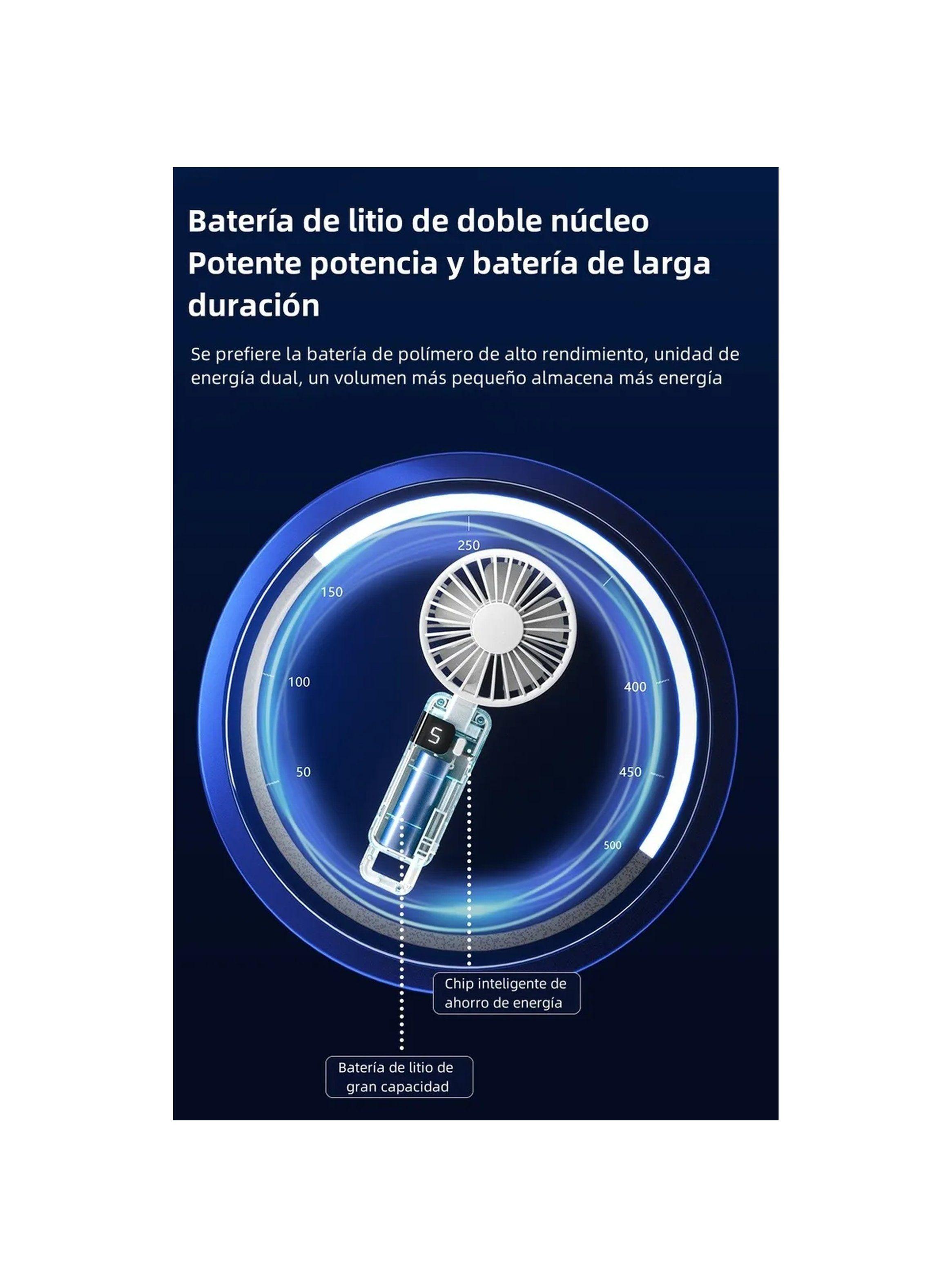 Ventilador Mini Portátil Recargable Pantalla LED Verano-4