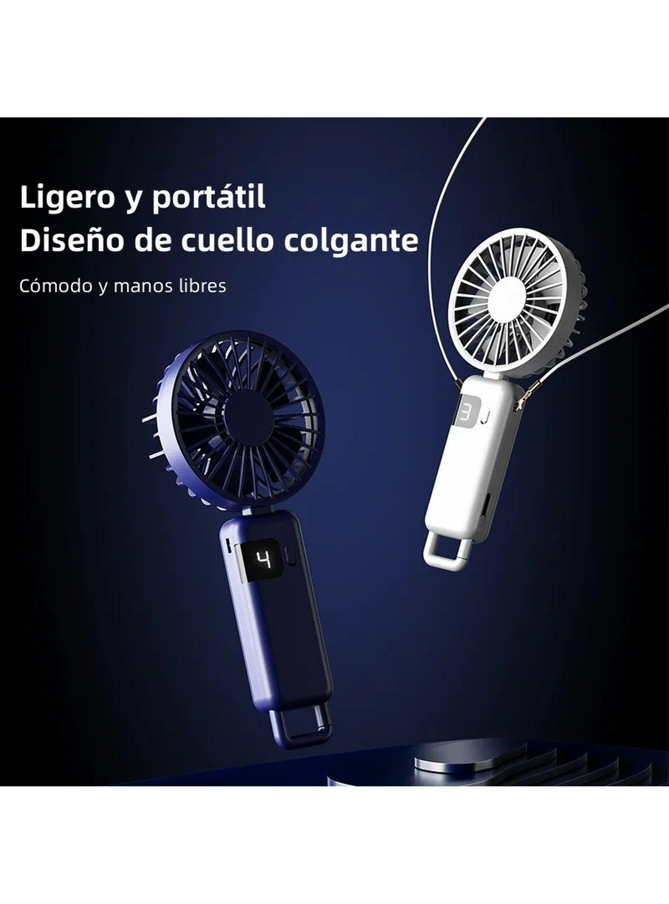Ventilador Mini Portátil Recargable Pantalla LED Verano-5
