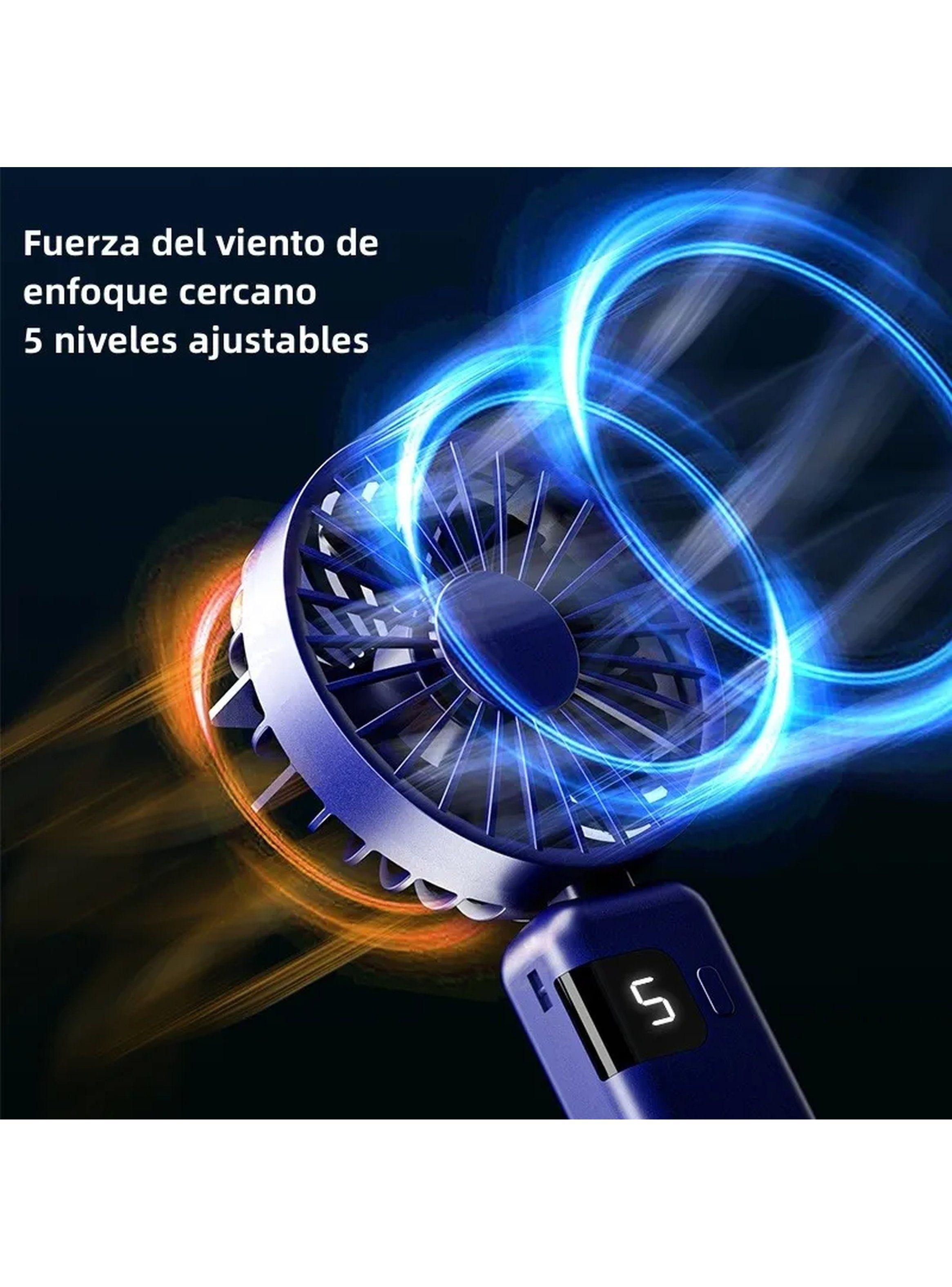Ventilador Mini Portátil Recargable Pantalla LED Verano-6