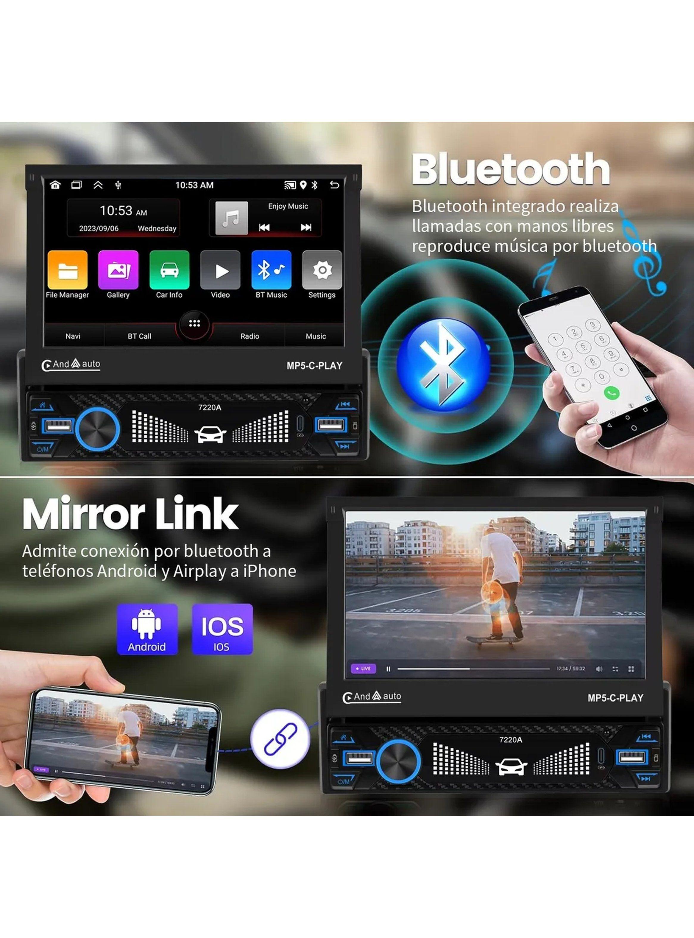 Estéreo para Automóvil CarPlay Android Auto Pantalla 7 Pulgadas Desplegable-4