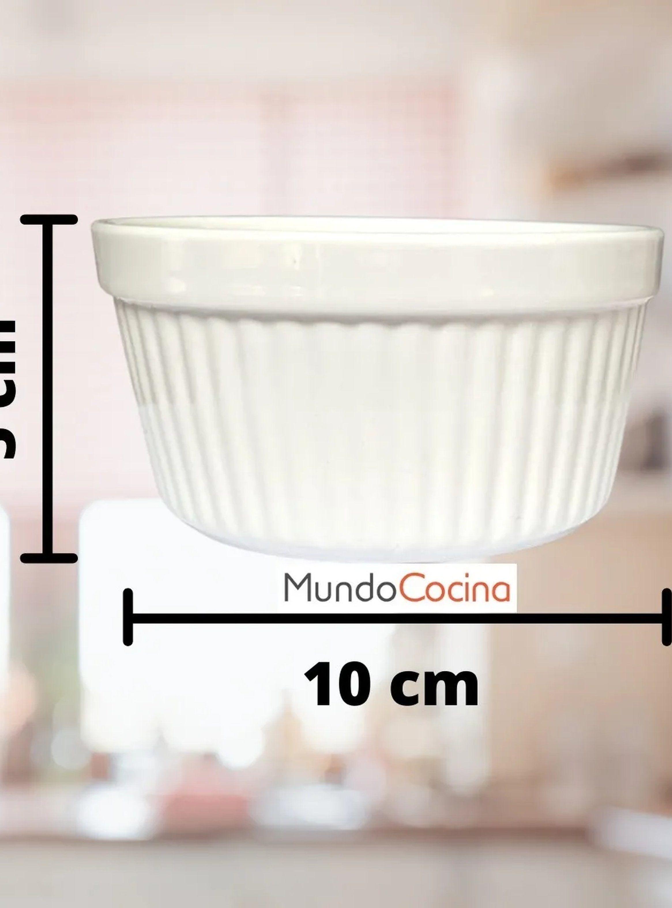 Set De Ramequines De Cerámica Blanca 10 cm-2