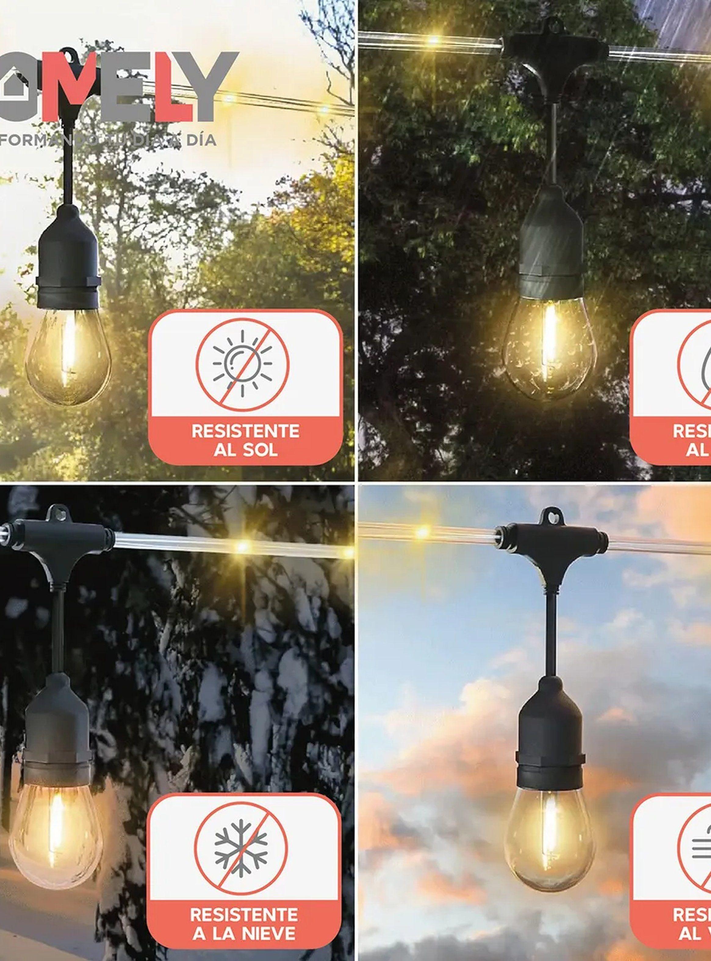 Luces LED para Exteriores Solares Regulables USB Tipo C E27 Luz Cálida-4