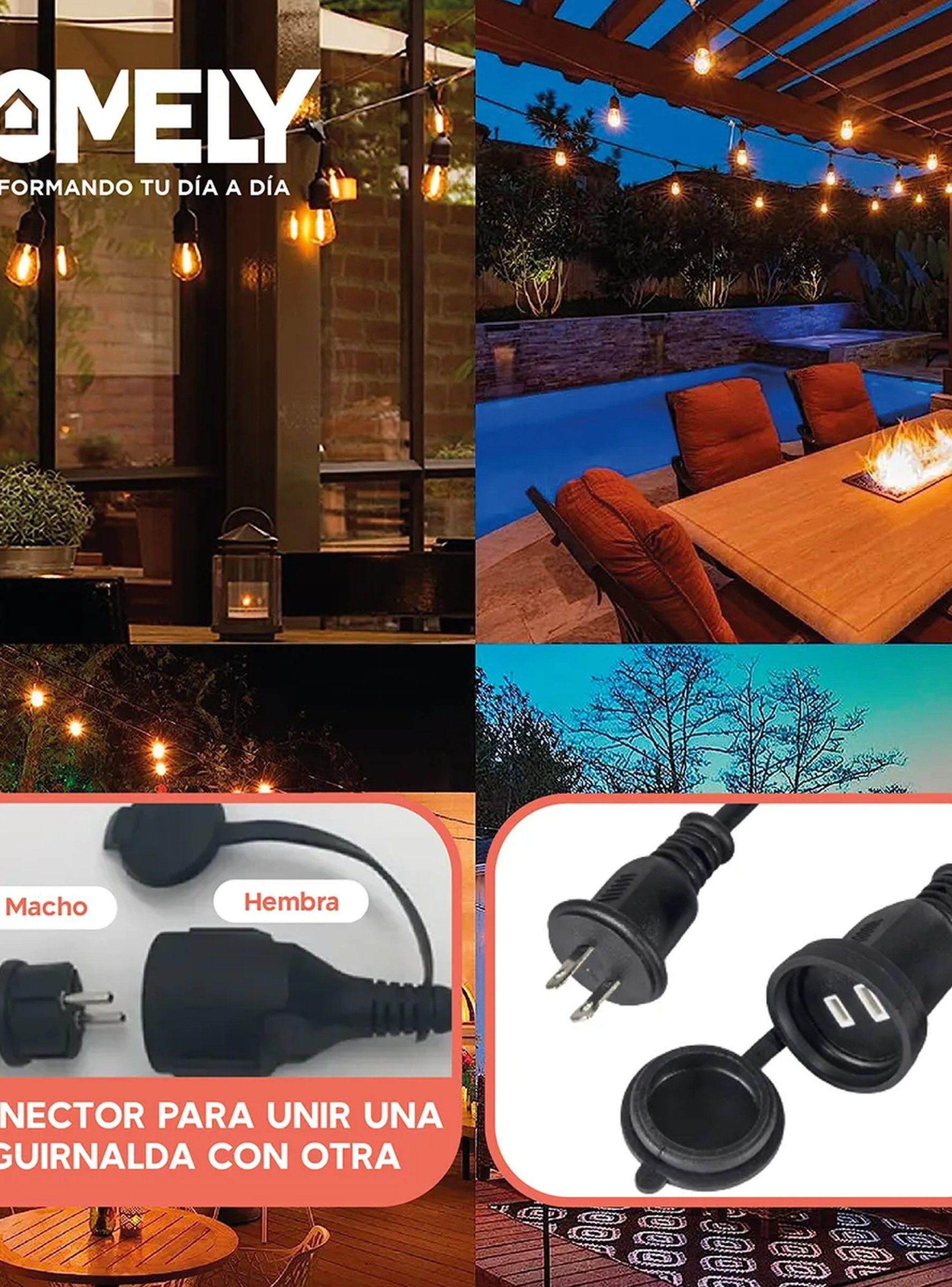 Luces LED para Exteriores Solares Regulables USB Tipo C E27 Luz Cálida-5