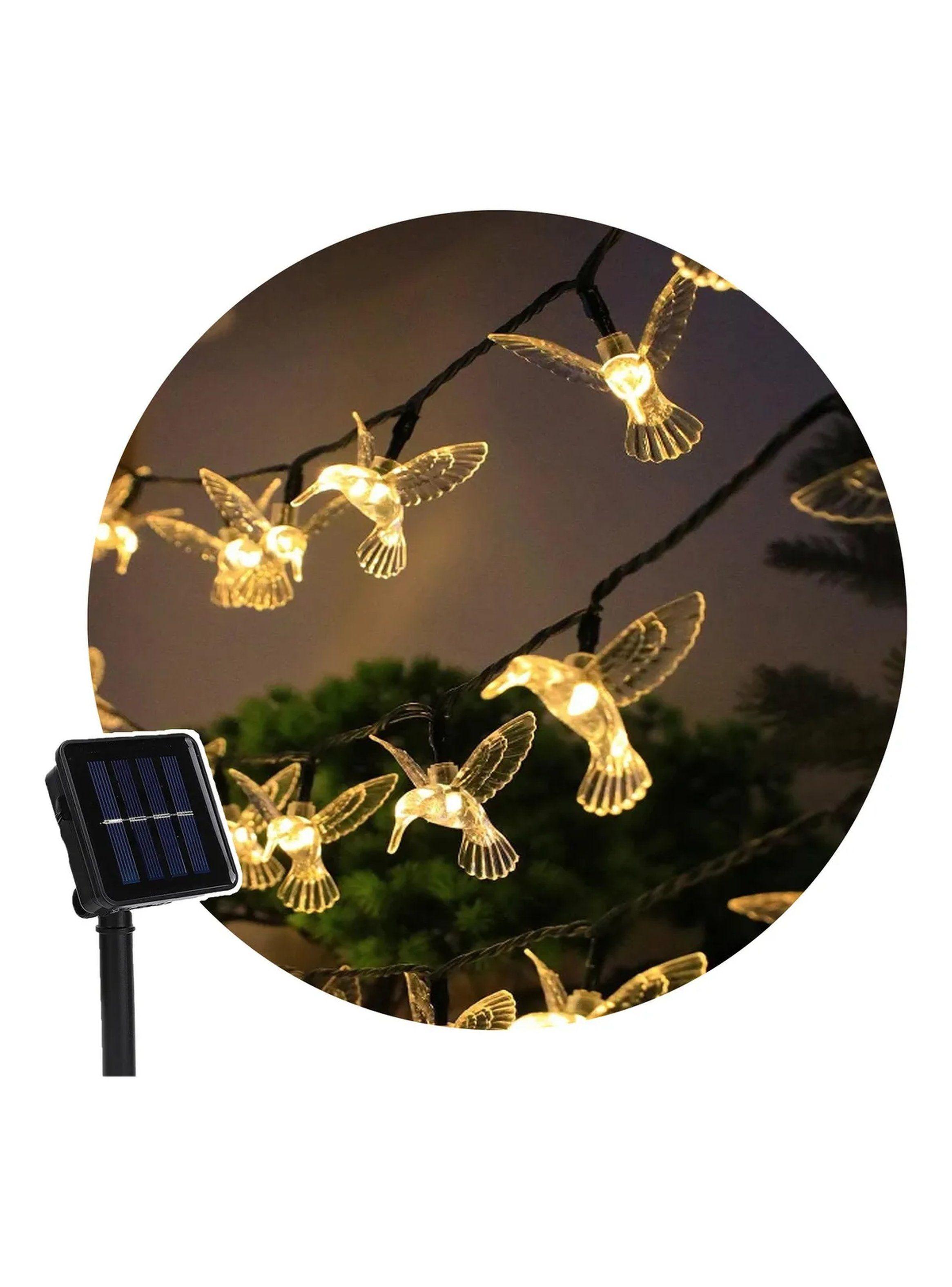 Cadena de Luces LED Solar Hummingbird Exterior Impermeable -0
