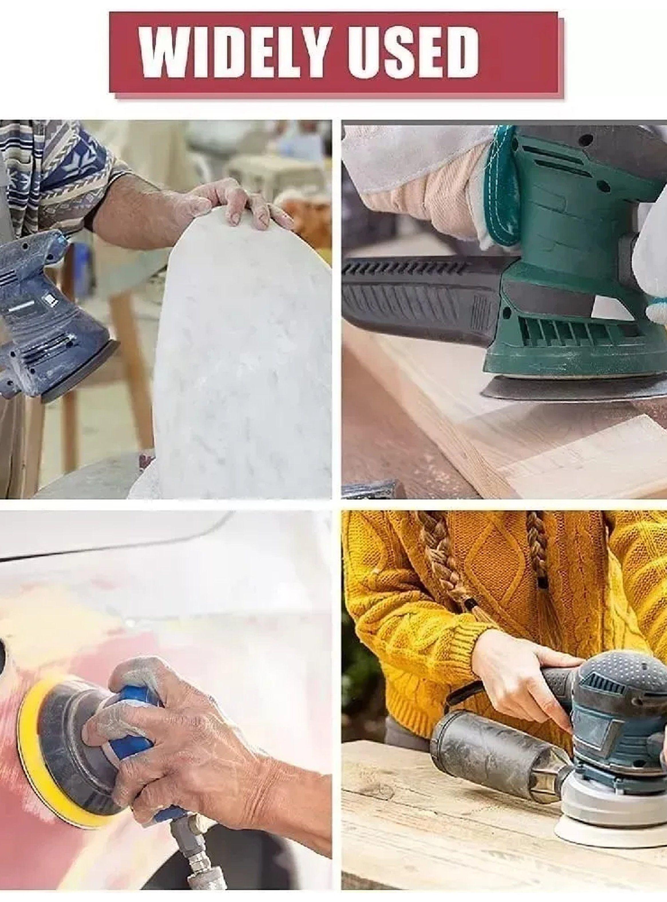 Discos de Lija Abrasivos 6 Agujeros 125mm Papel 80 Grit-5