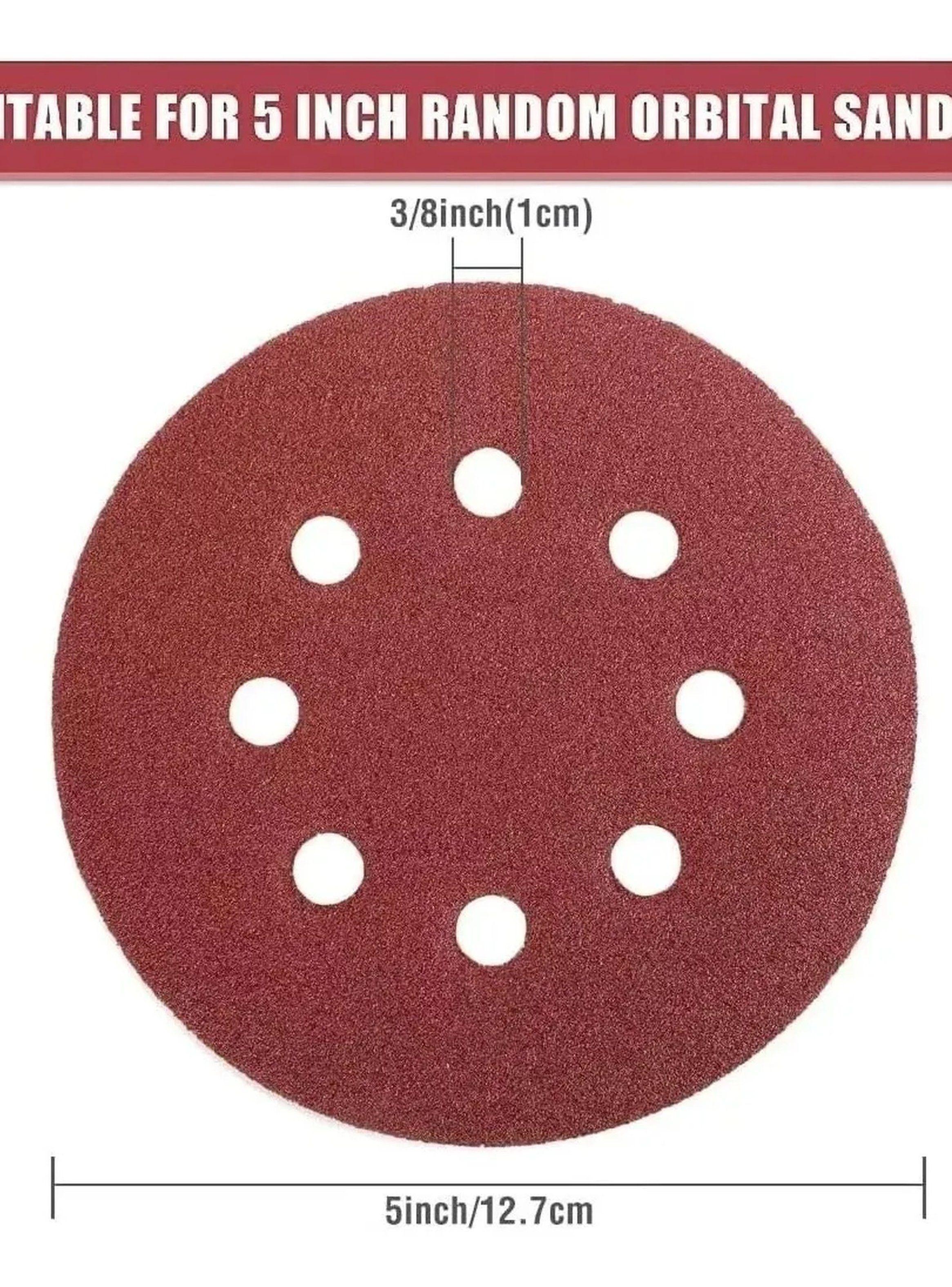 Discos de Lija Abrasivos 6 Agujeros 125mm Papel 80 Grit-7