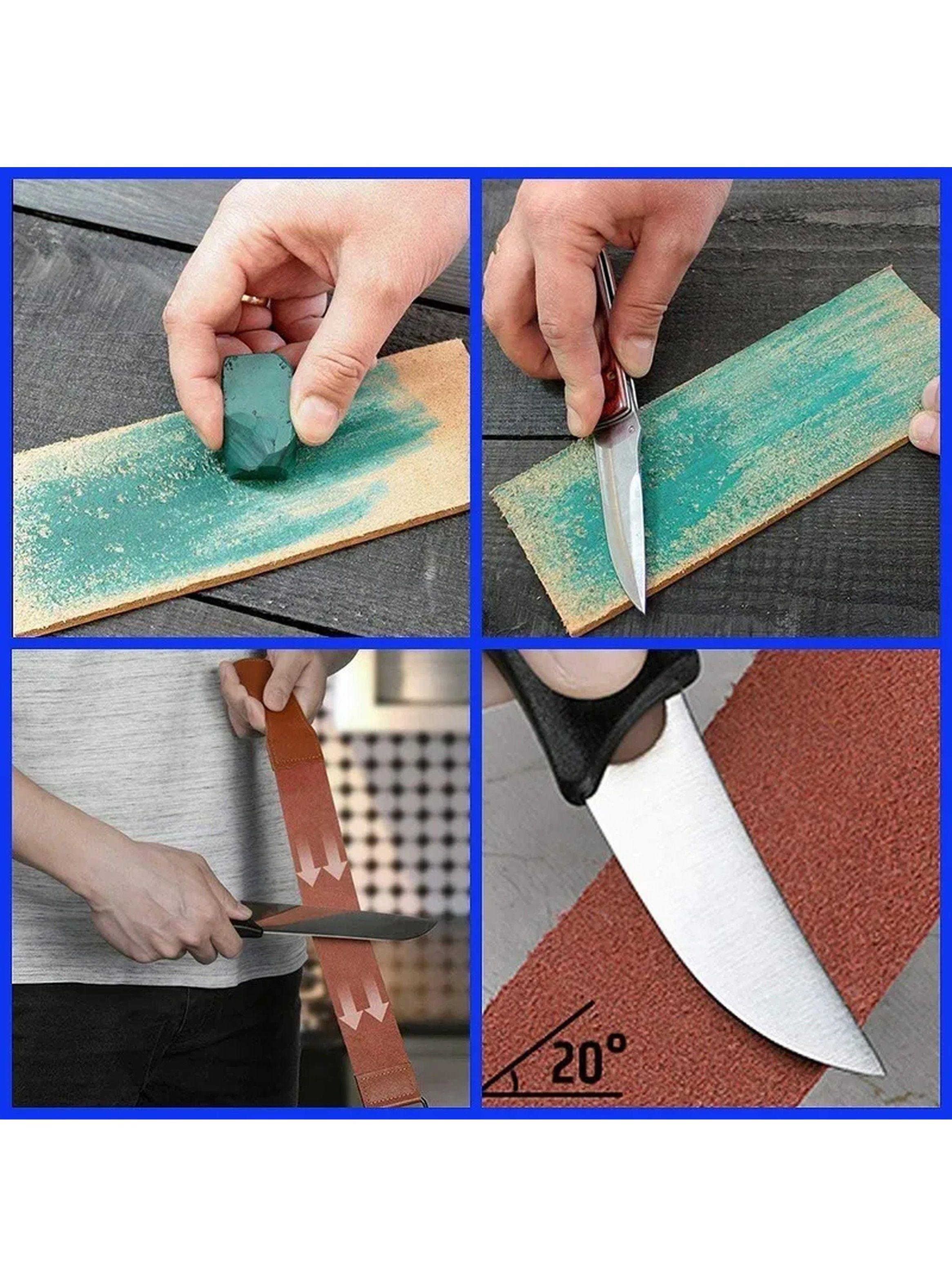 Juego de Piedras de Afilar Cuchillos 400/1000/3000/8000 con Base de Madera y Accesorios-2