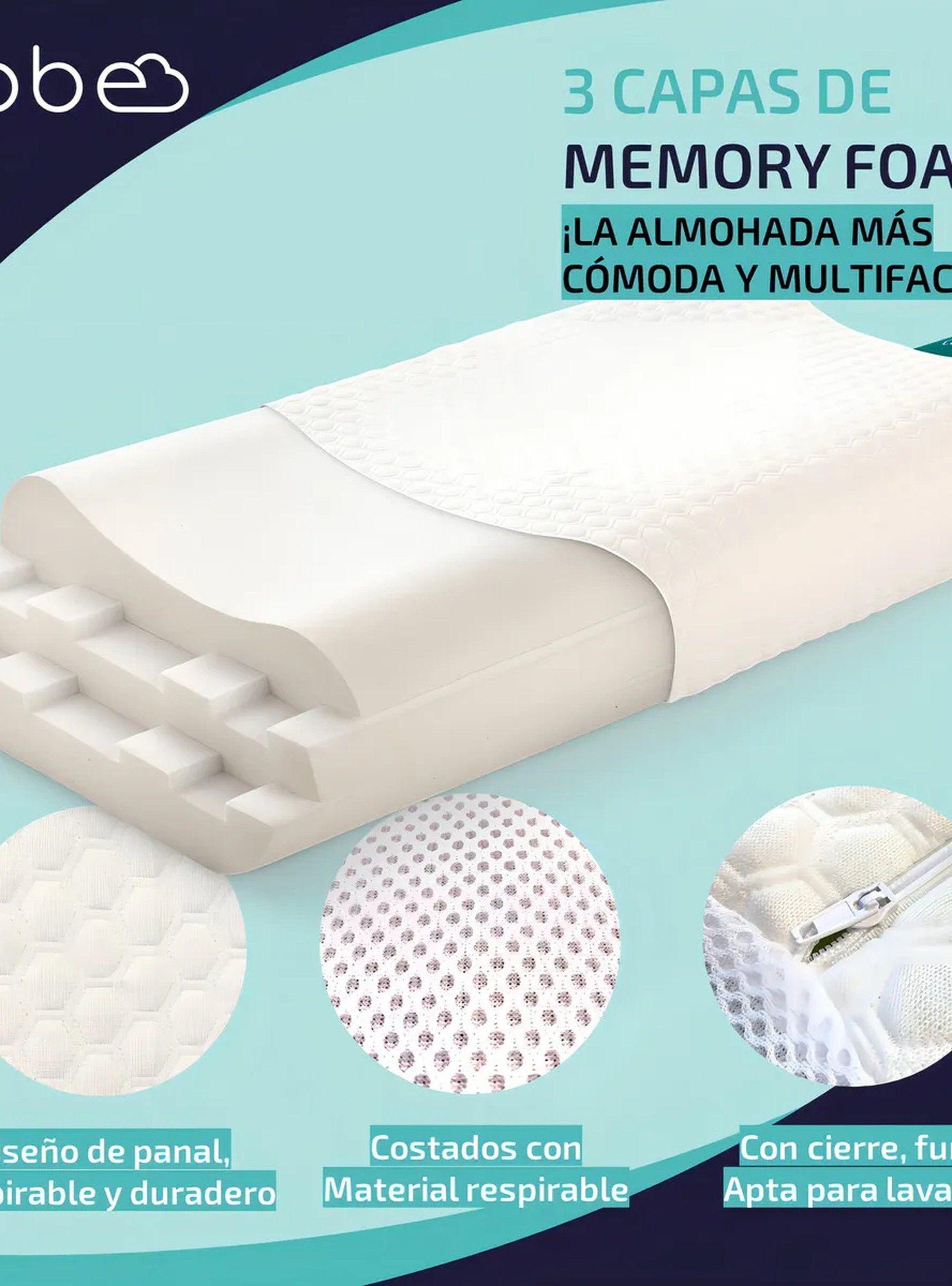 Almohada de Espuma Viscoelástica Regulable Altura Ajustable Blanca-3