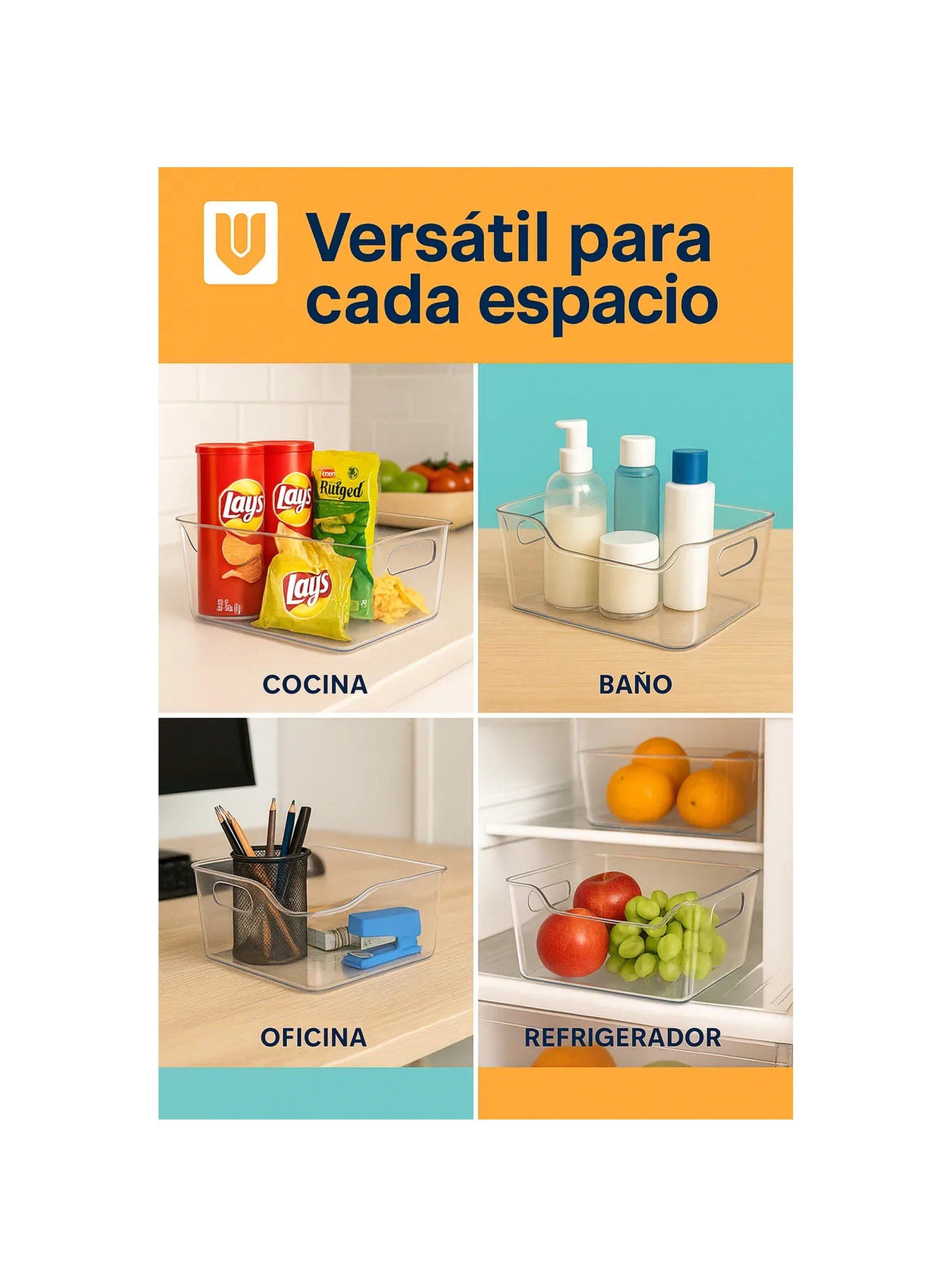 Caja Organizadora Transparente Plástico 18x13x9 cm Rectangular-2