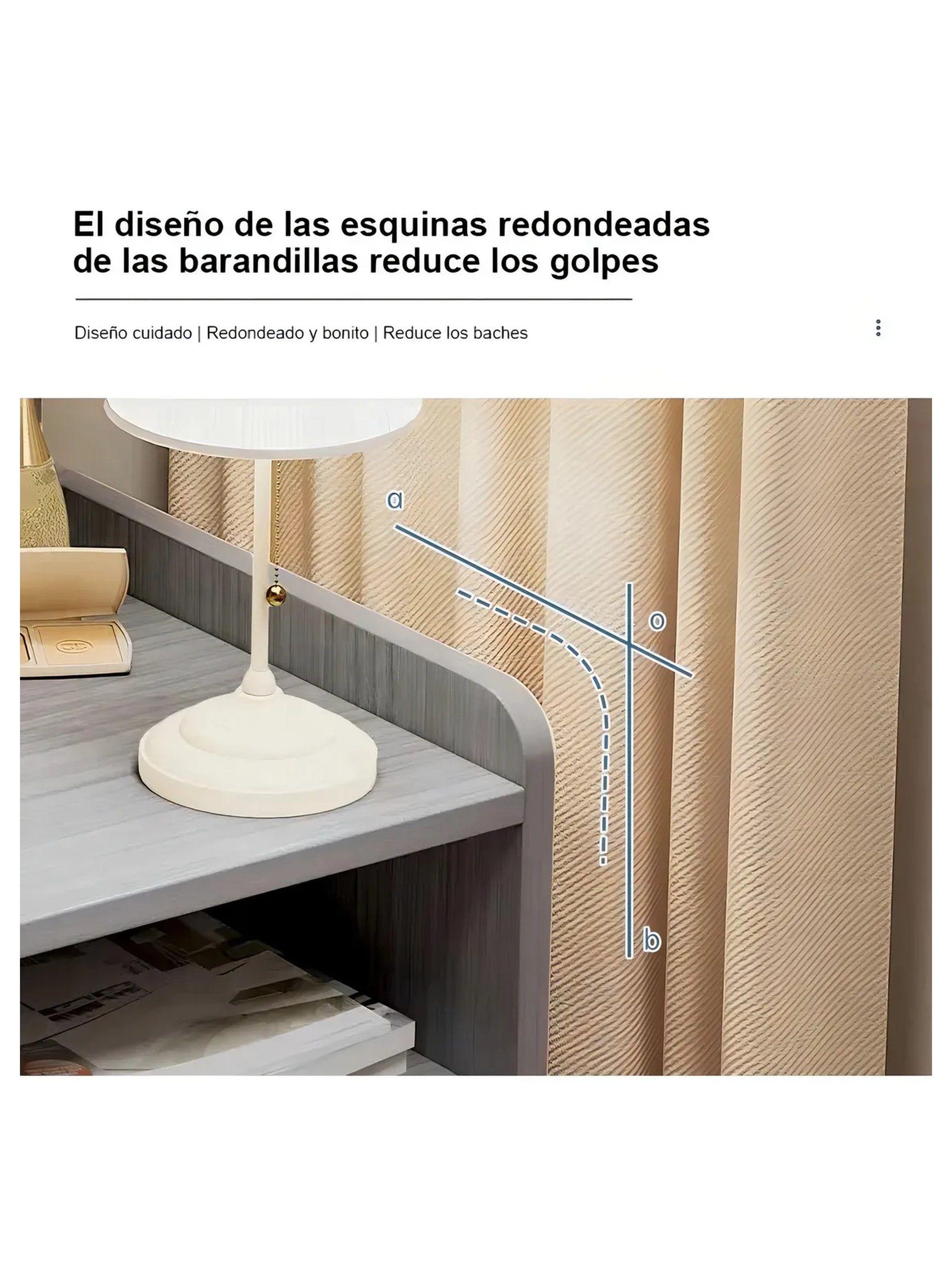 Mesa de Noche con Cajones Madera Multicolor 70x40x34 cm-3