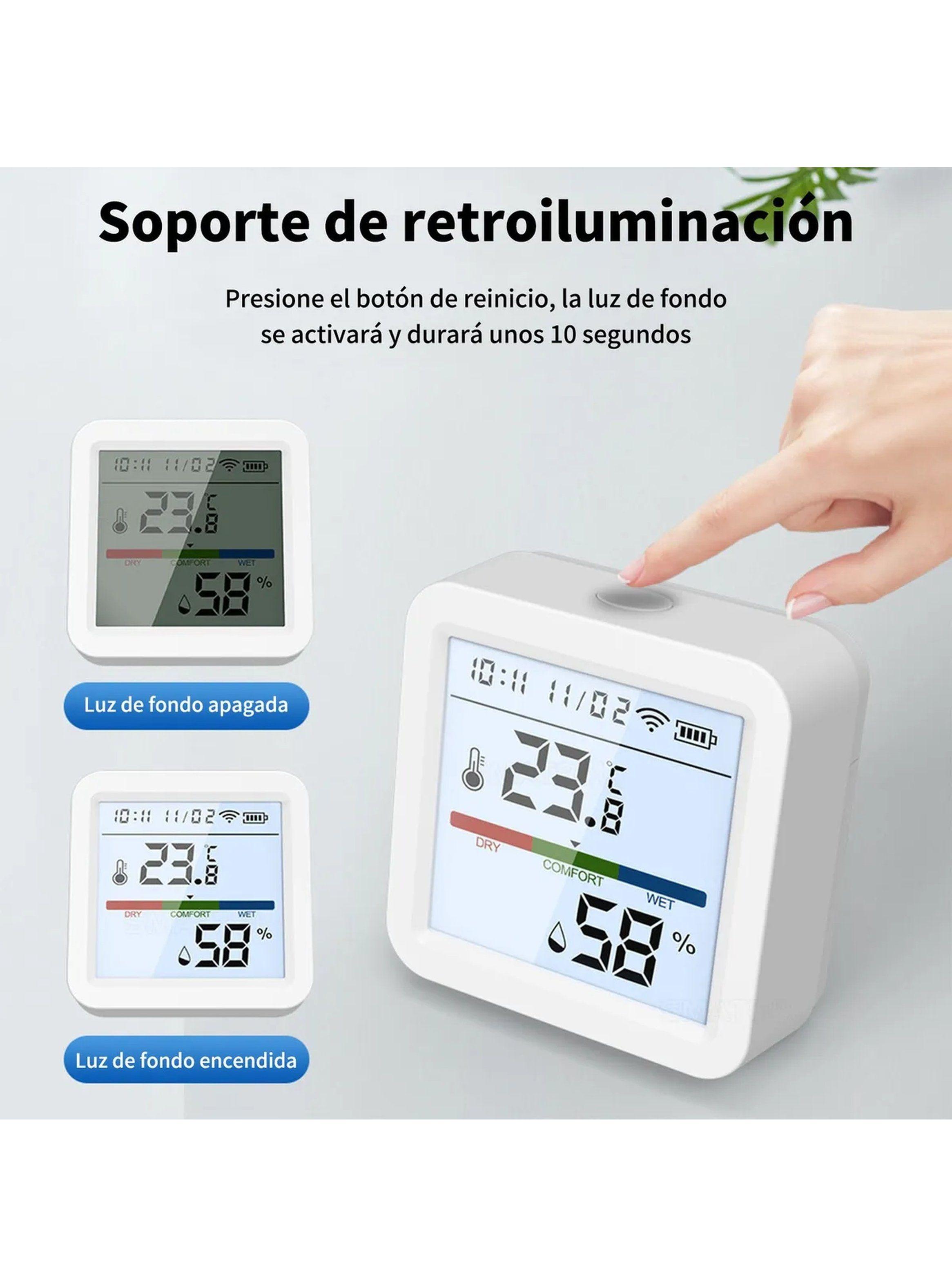 Termómetro e Higrómetro Digital WiFi Blanco Para Interiores-3