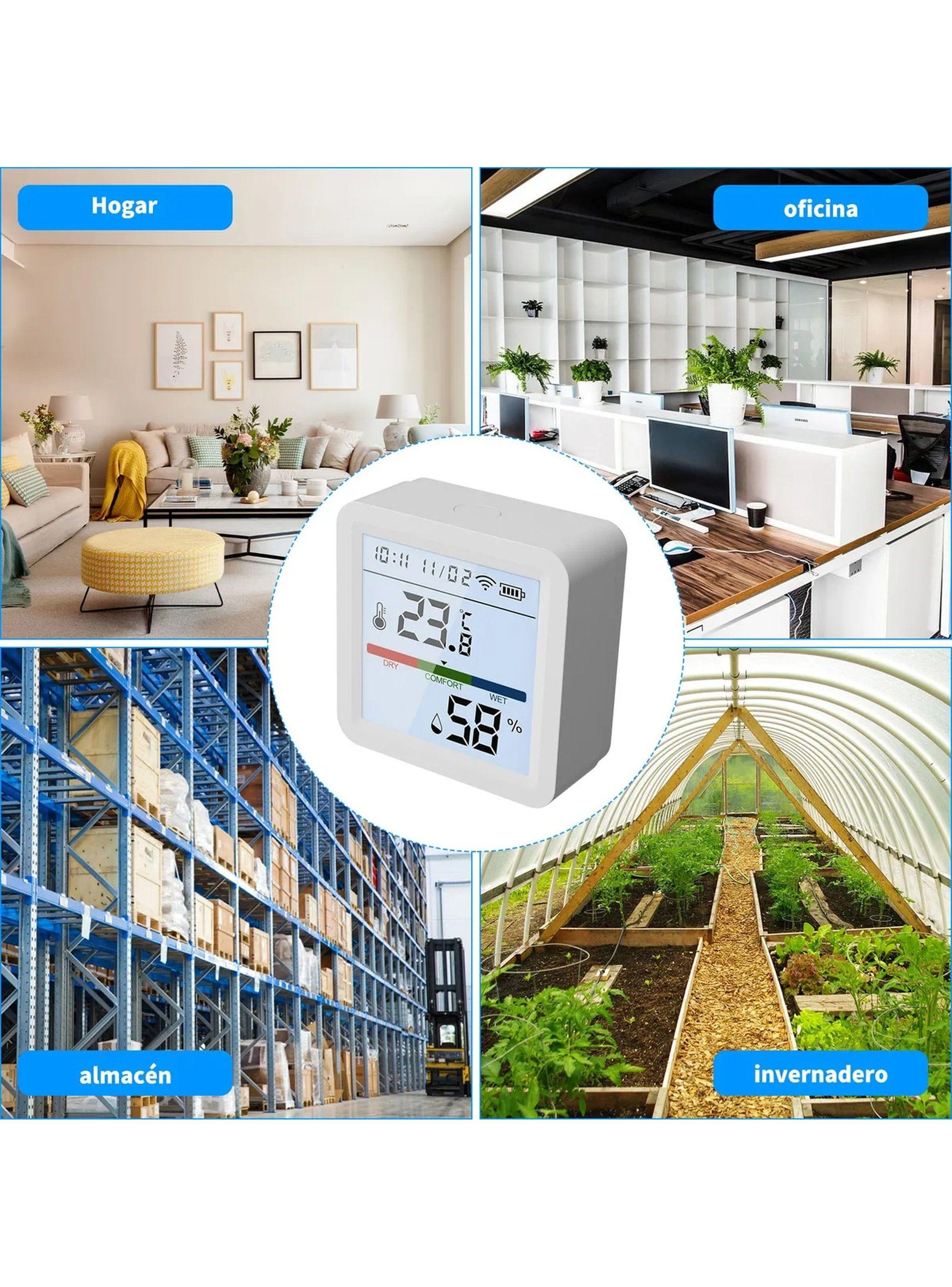 Termómetro e Higrómetro Digital WiFi Blanco Para Interiores-9