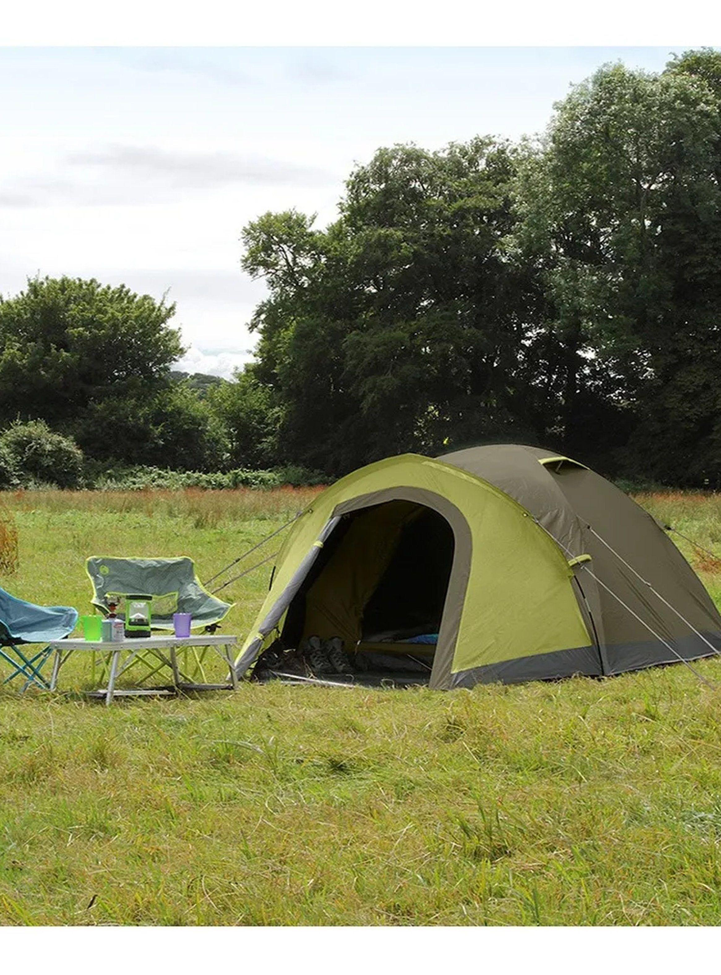 Carpa Camping Resistente Al Agua 4 Personas Verde-2