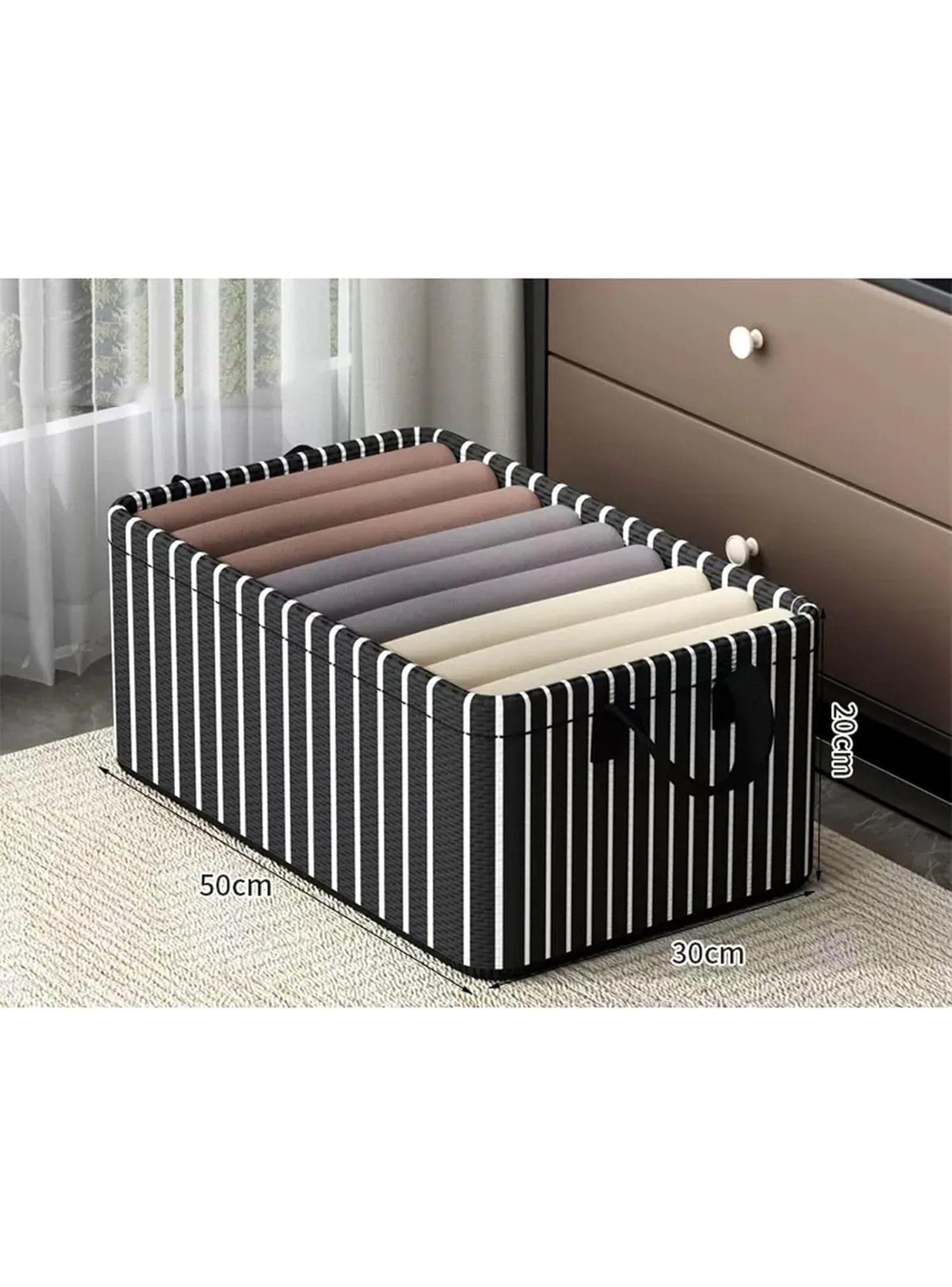 Caja Organizadora Plegable Tela Rayada 50x30 cm-1