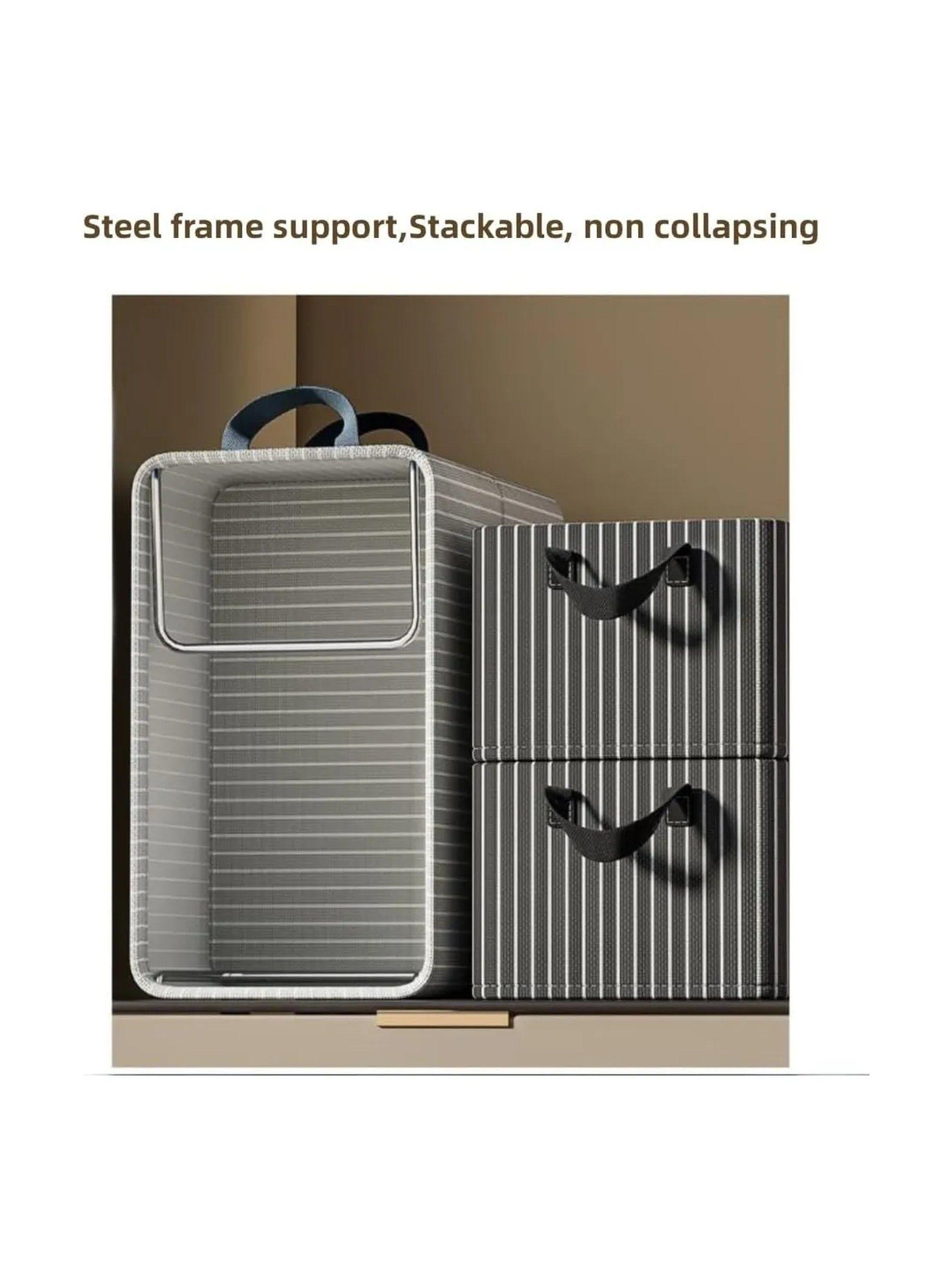 Caja Organizadora Plegable Tela Rayada 50x30 cm-3