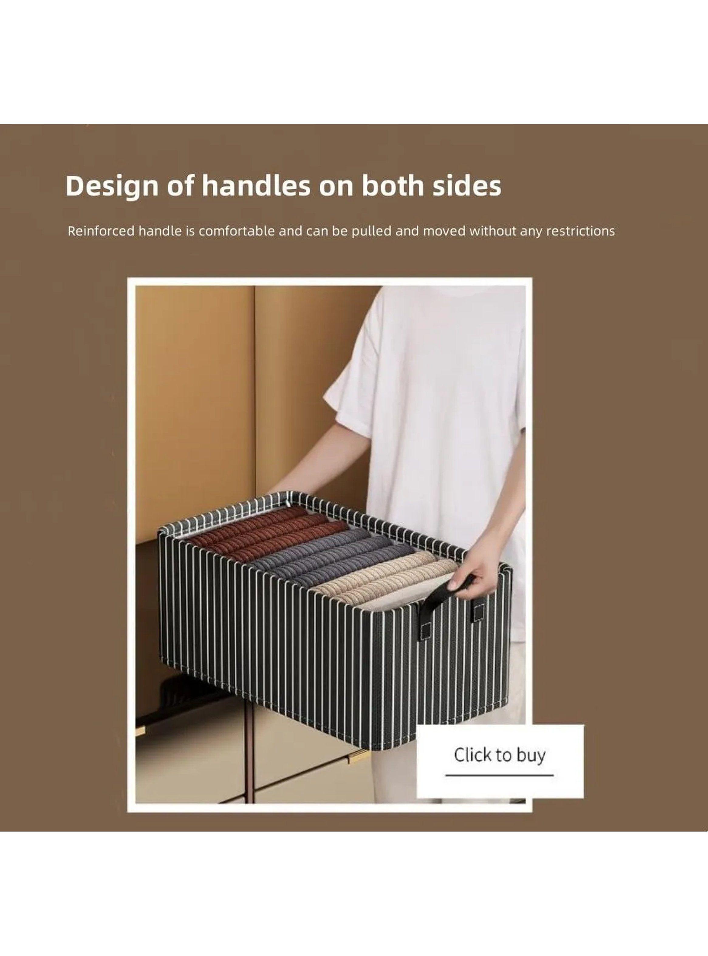 Caja Organizadora Plegable Tela Rayada 50x30 cm-4