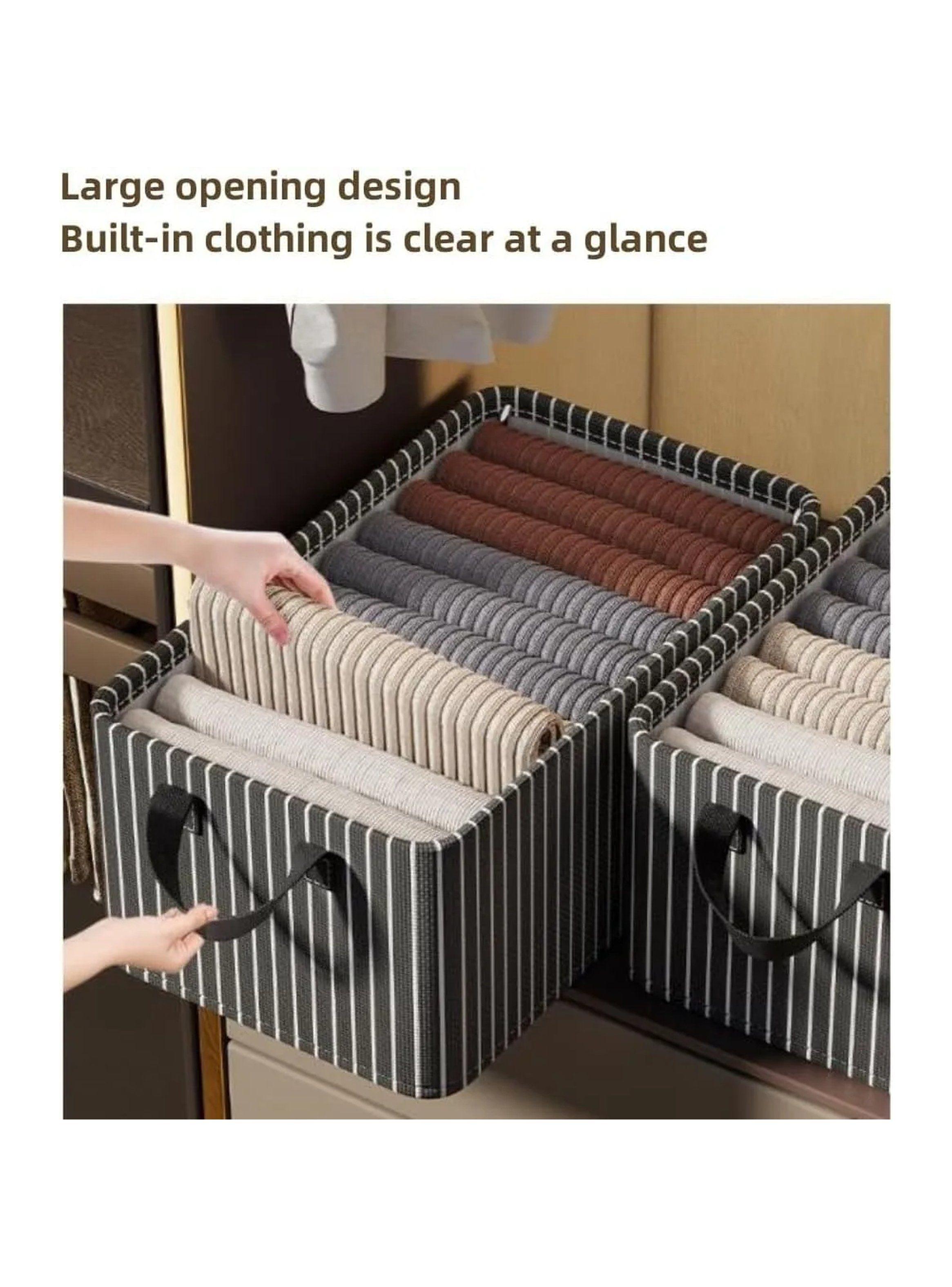 Caja Organizadora Plegable Tela Rayada 50x30 cm-5