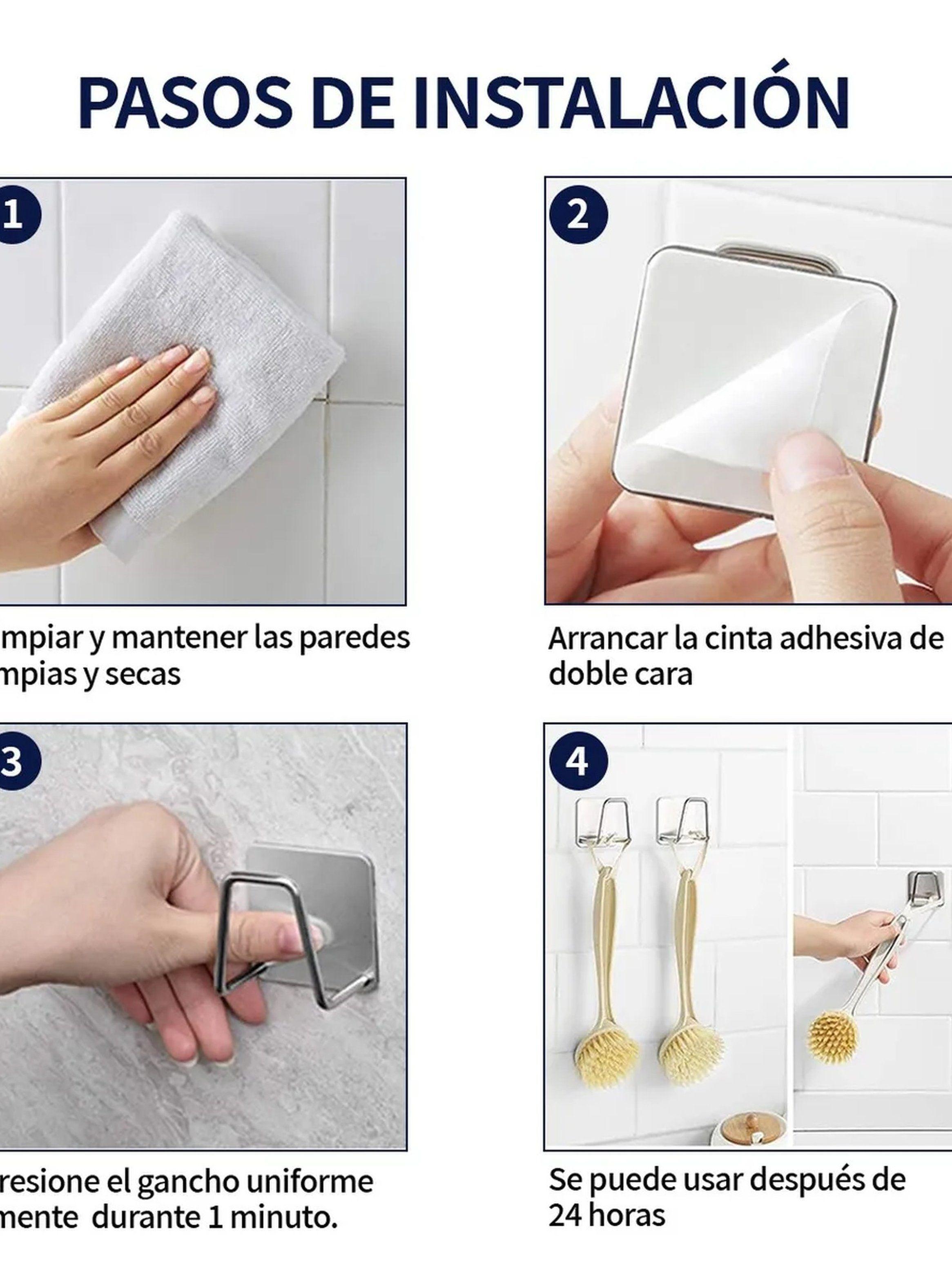 Gancho Adhesivo De Acero Inoxidable Antideslizante 5cm Rectangular-4