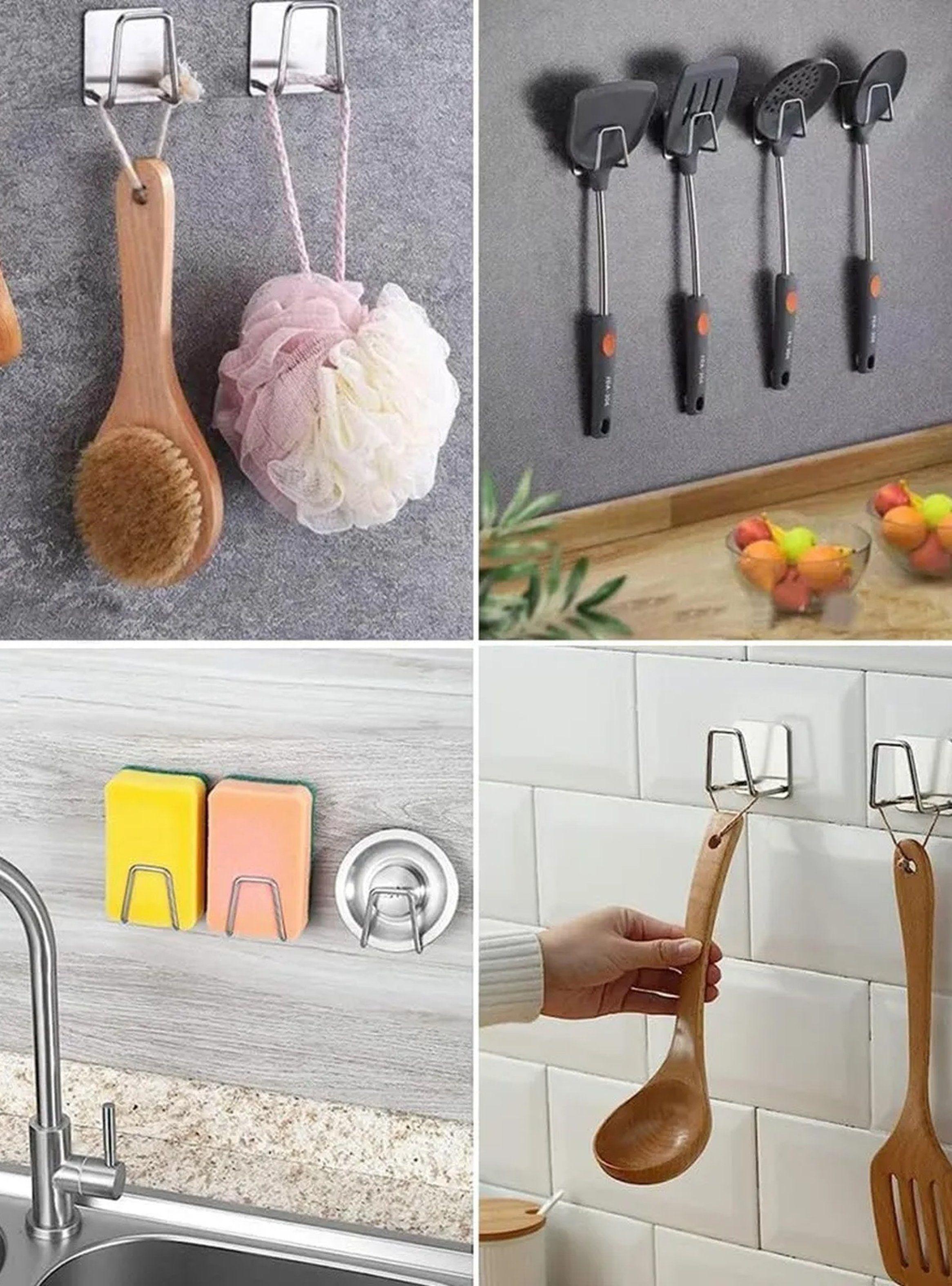 Gancho Adhesivo De Acero Inoxidable Antideslizante 5cm Rectangular-7