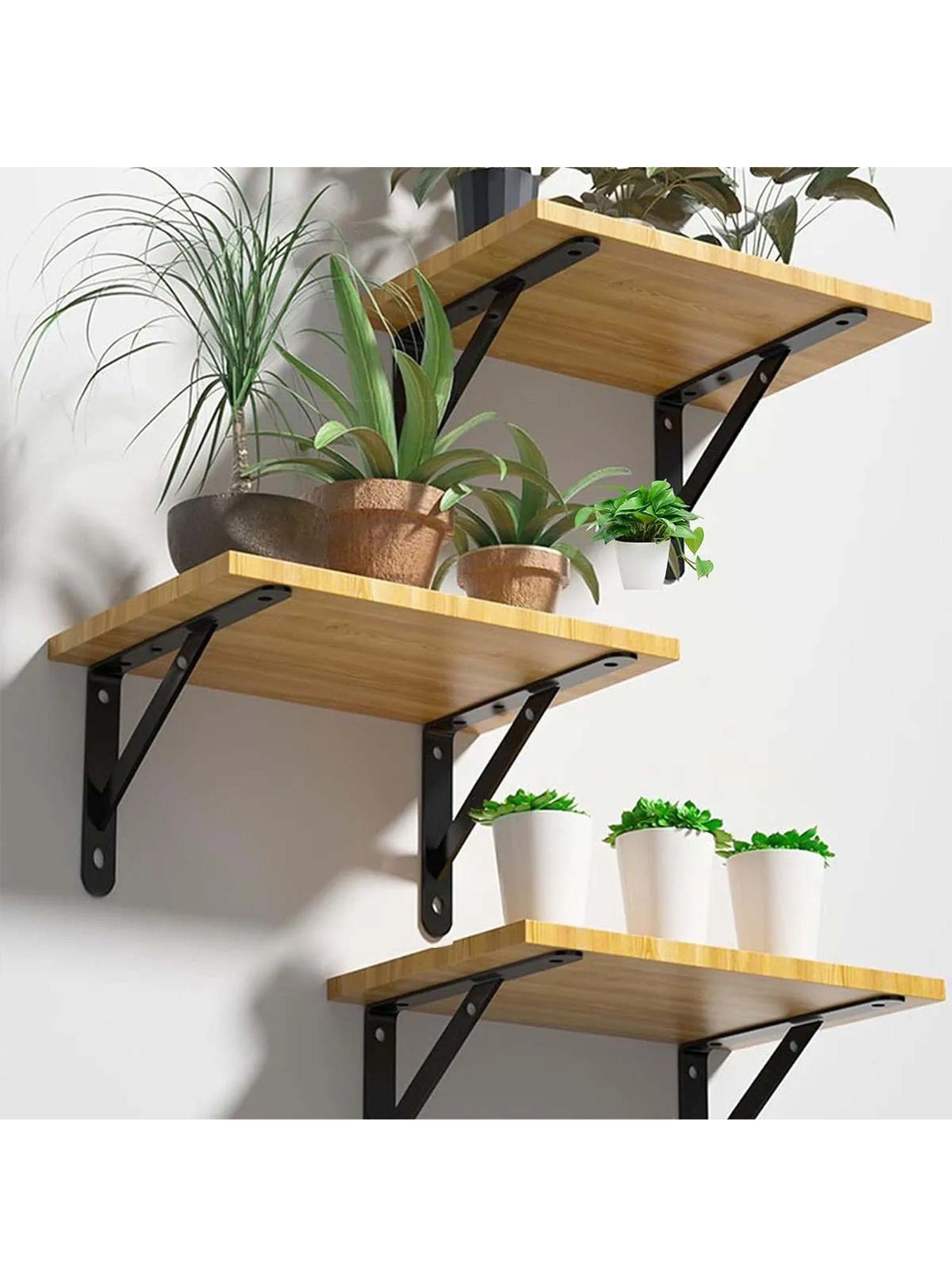 Soporte de Estantería Metálico Acero Inoxidable Negro 30cm 90°-3