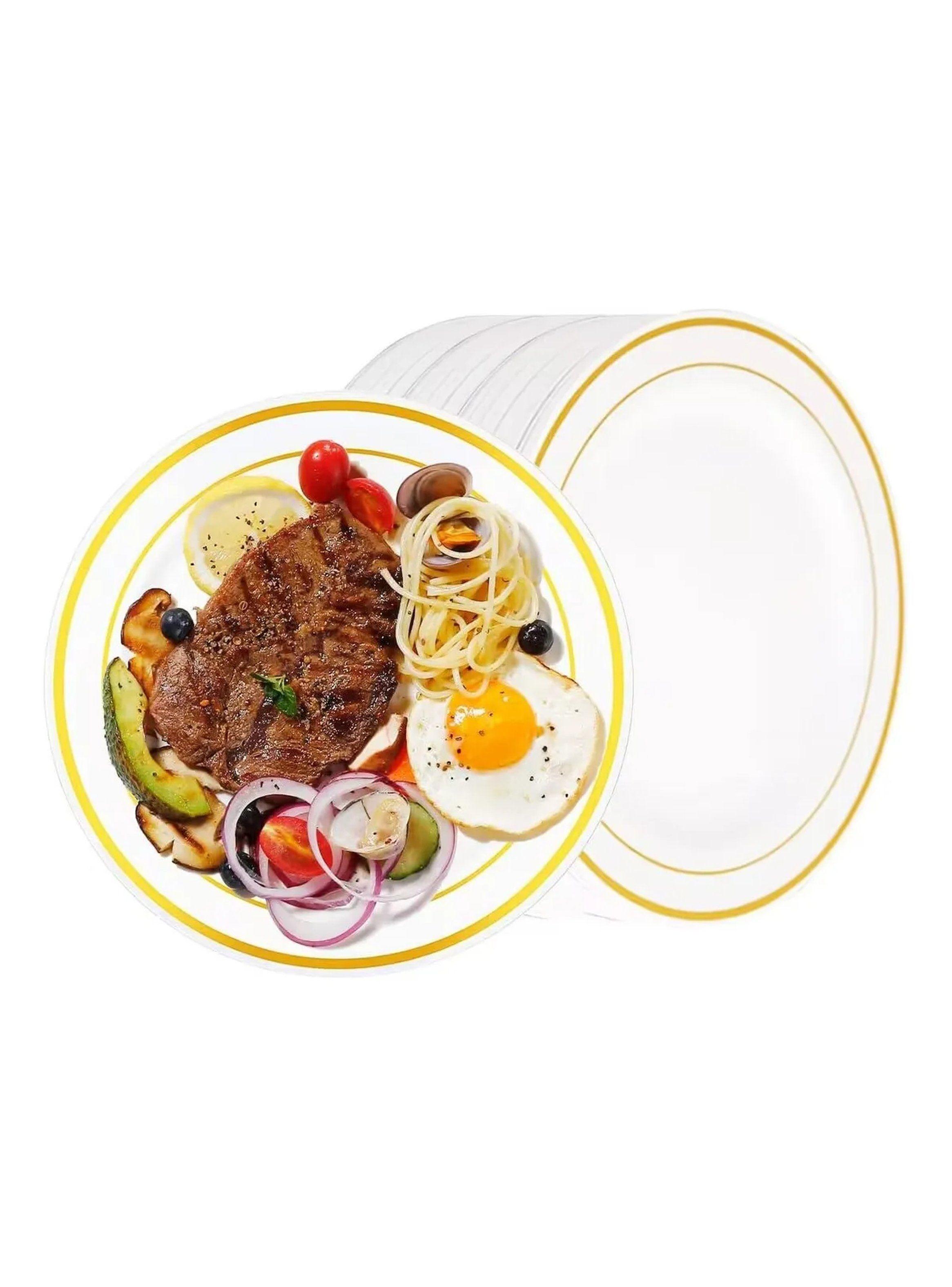 Platos Desechables de Plástico Elegantes 25cm 20 Piezas-0