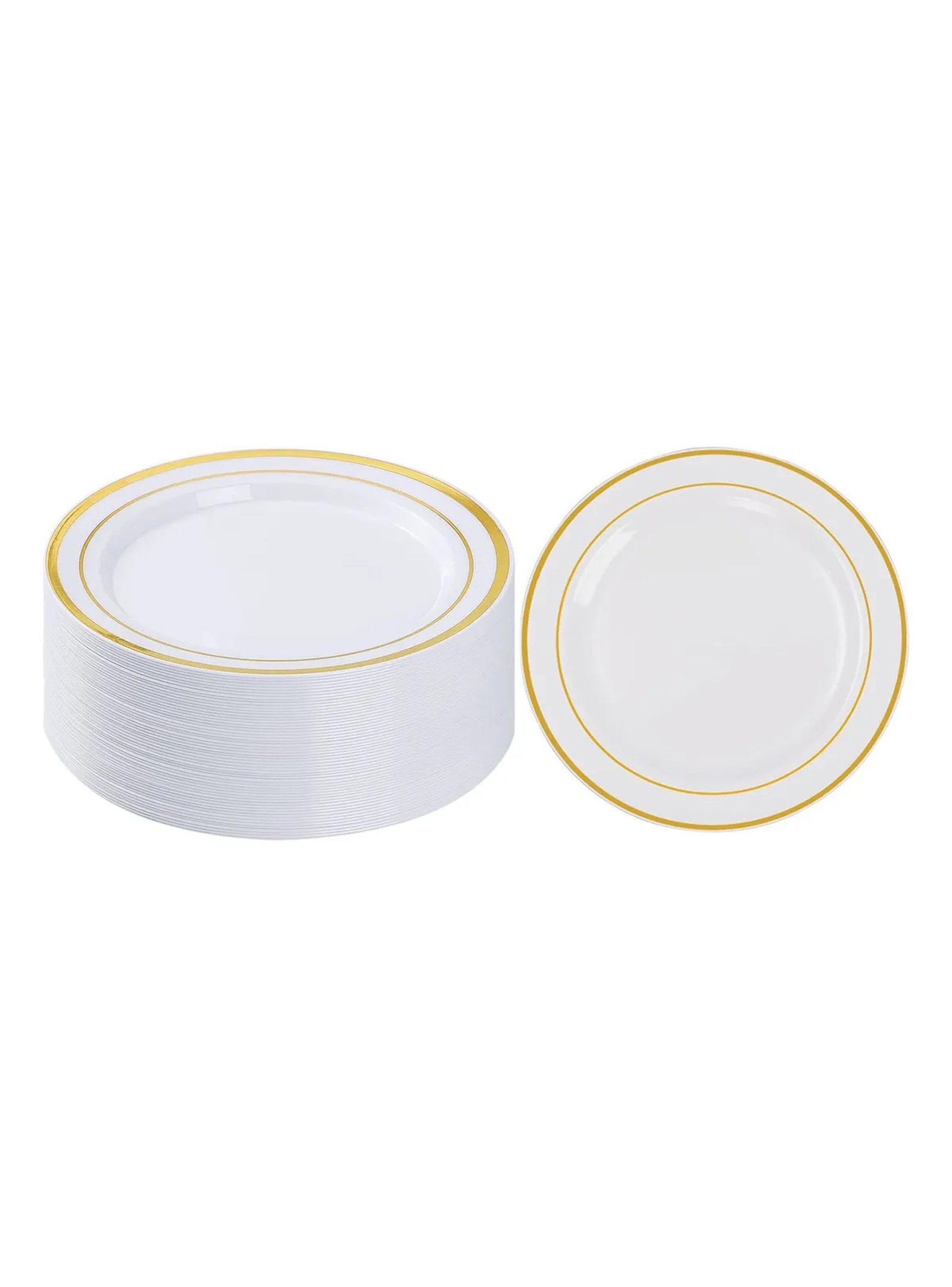 Platos Desechables de Plástico Elegantes 25cm 20 Piezas-6