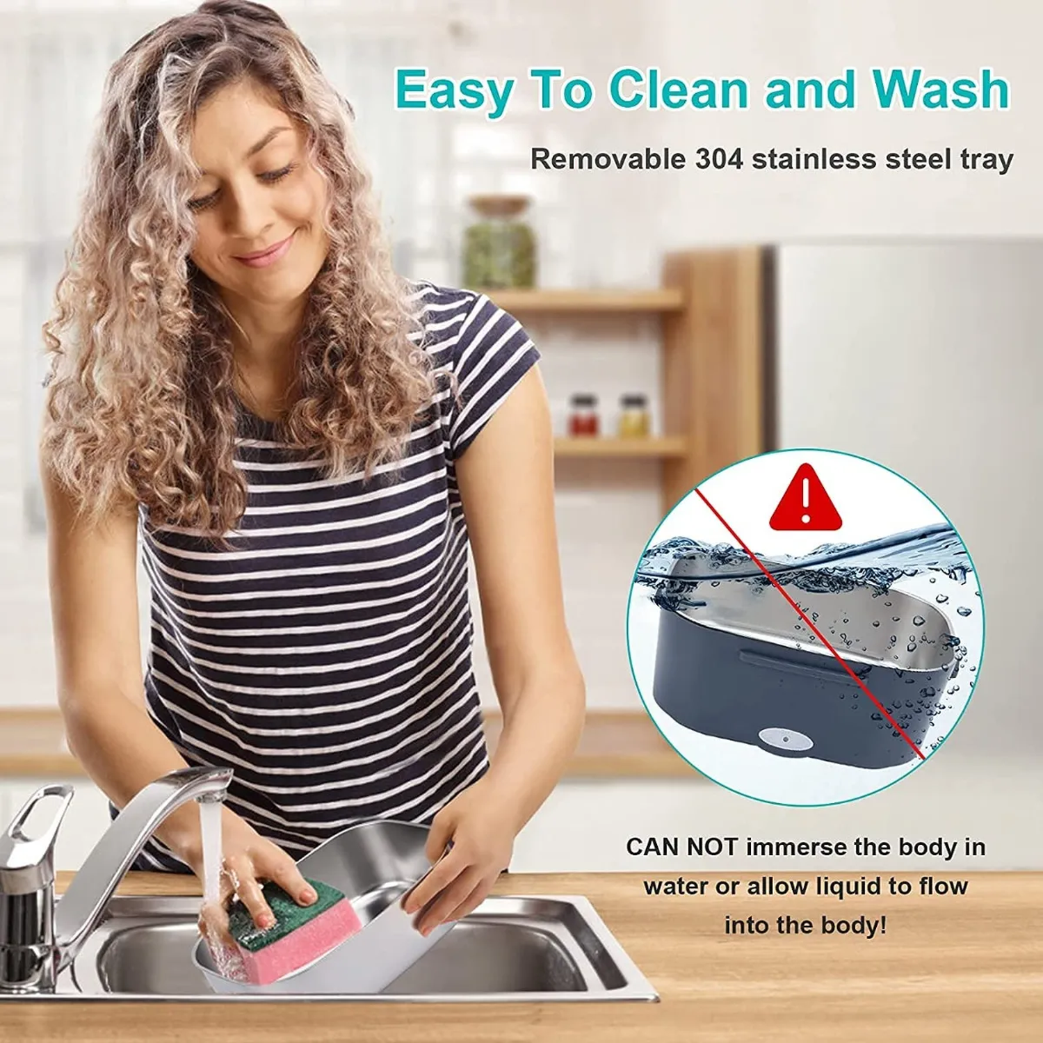 Lonchera Eléctrica 80W Acero Inoxidable 1.5L Compartimentos │ Coche y Hogar-7