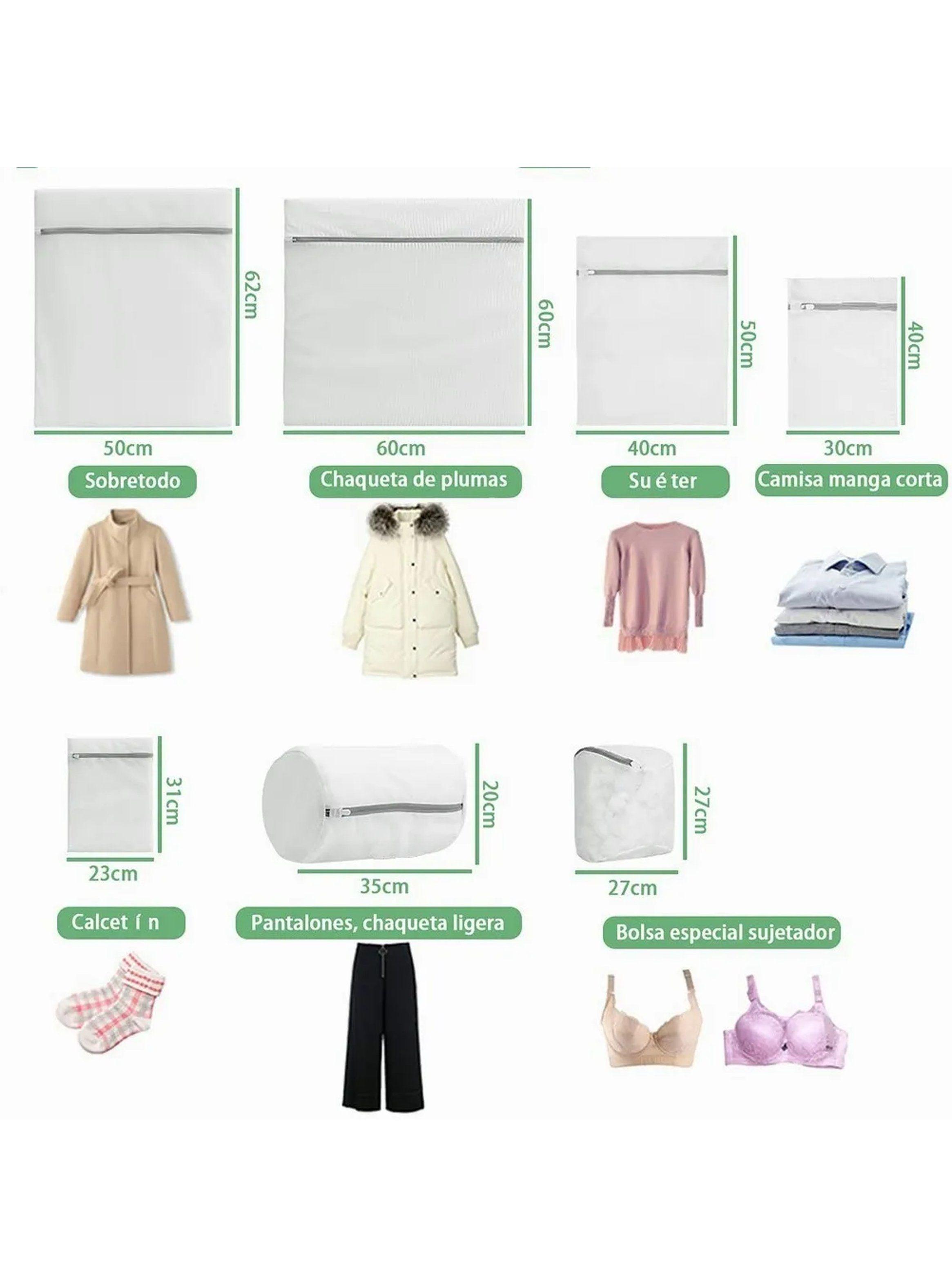 Bolsa de Lavado para Ropa 7 Piezas Cremallera Oculta-5