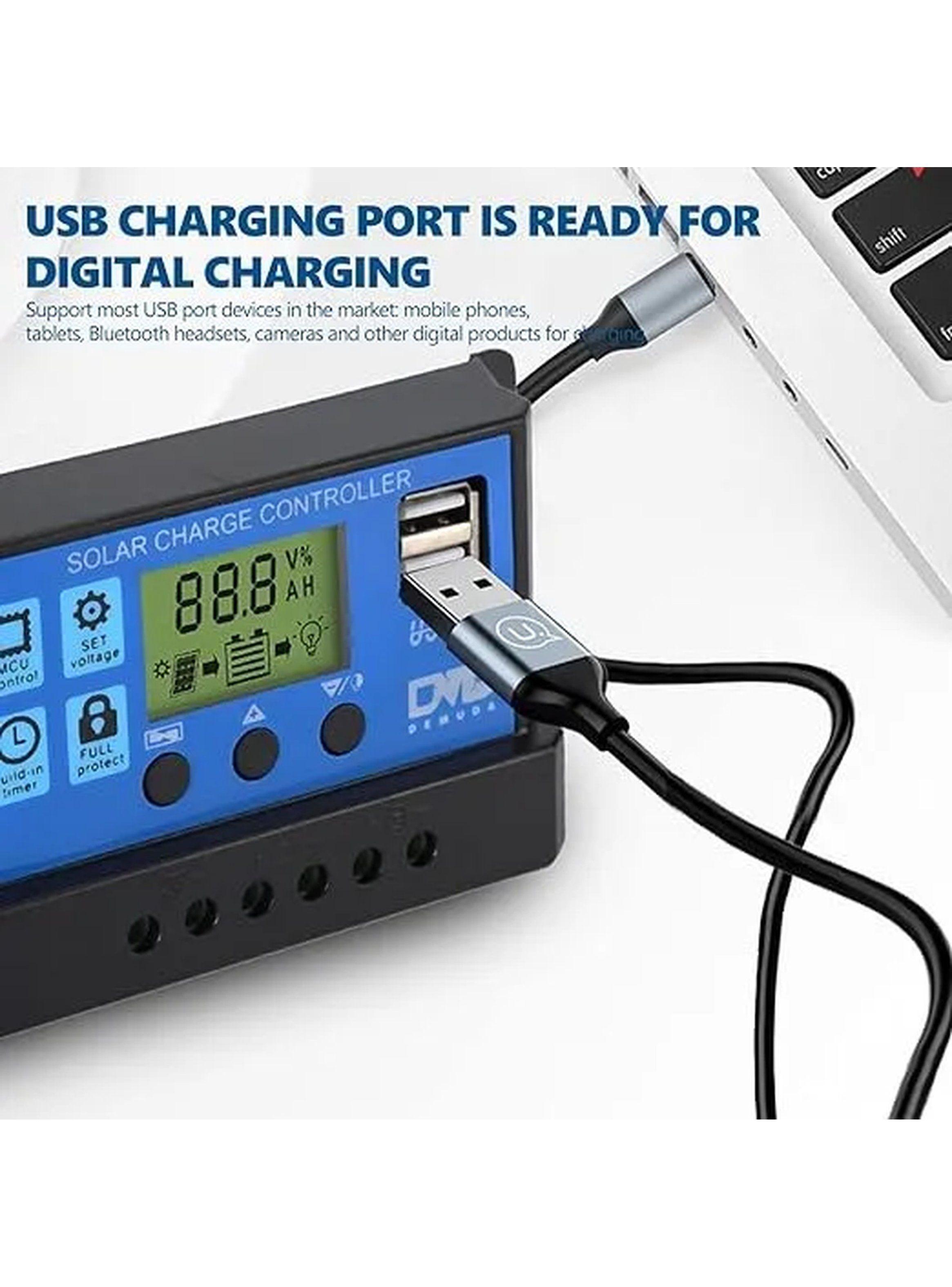 Controlador de Carga Solar LED USB Panel 12V/24V 30A-6