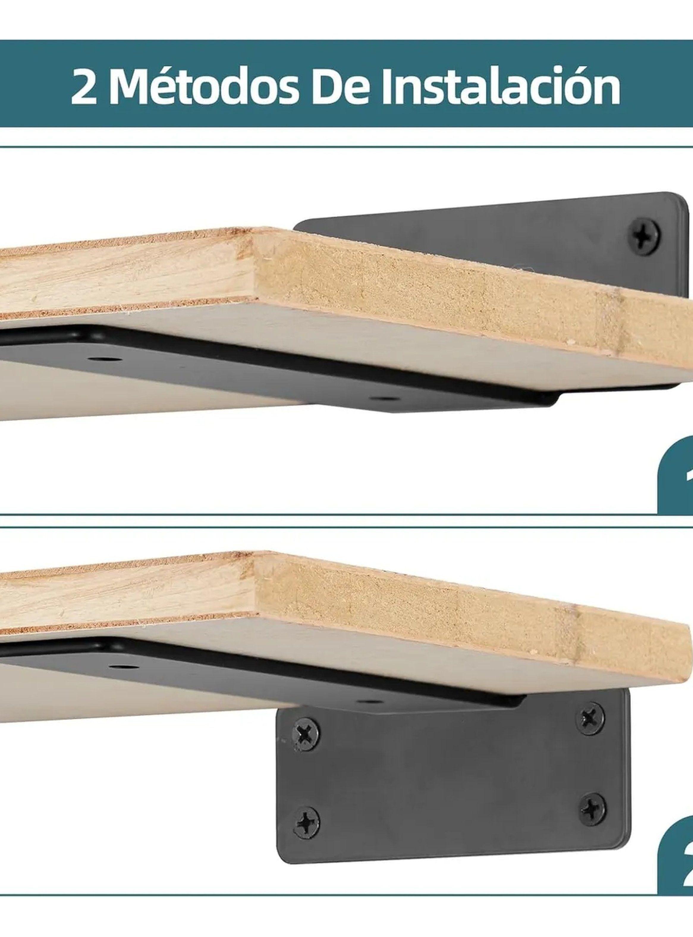 Soportes Para Estantes Flotantes Alta Resistencia Acero Negro 50 kg-4