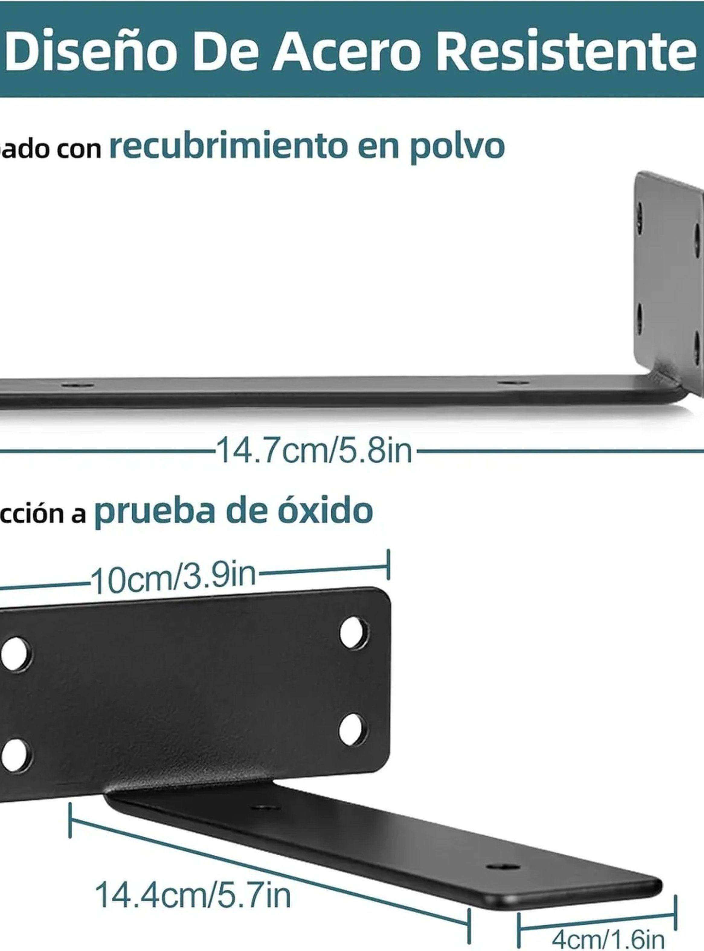 Soportes Para Estantes Flotantes Alta Resistencia Acero Negro 50 kg-5