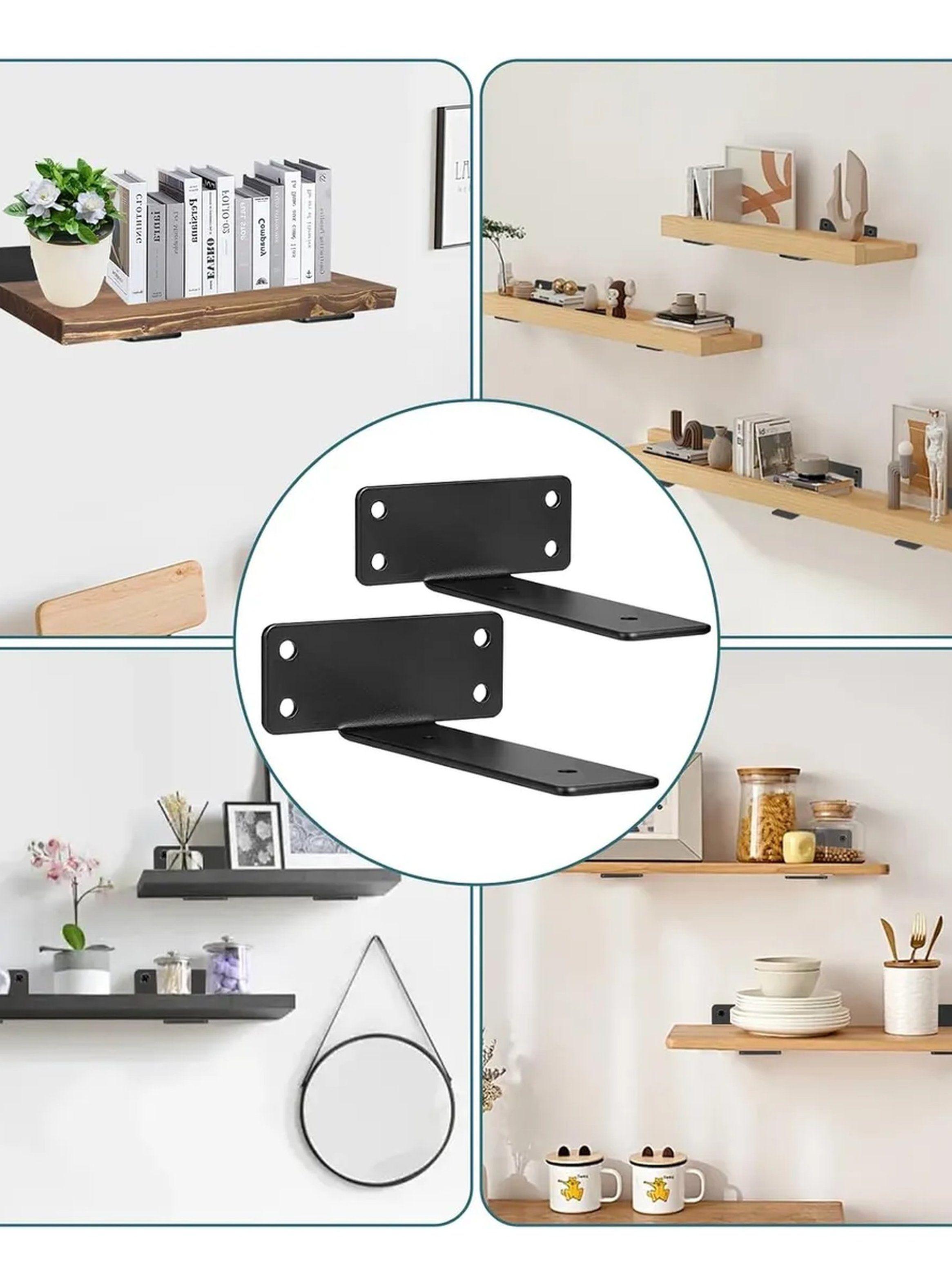 Soportes Para Estantes Flotantes Alta Resistencia Acero Negro 50 kg-6