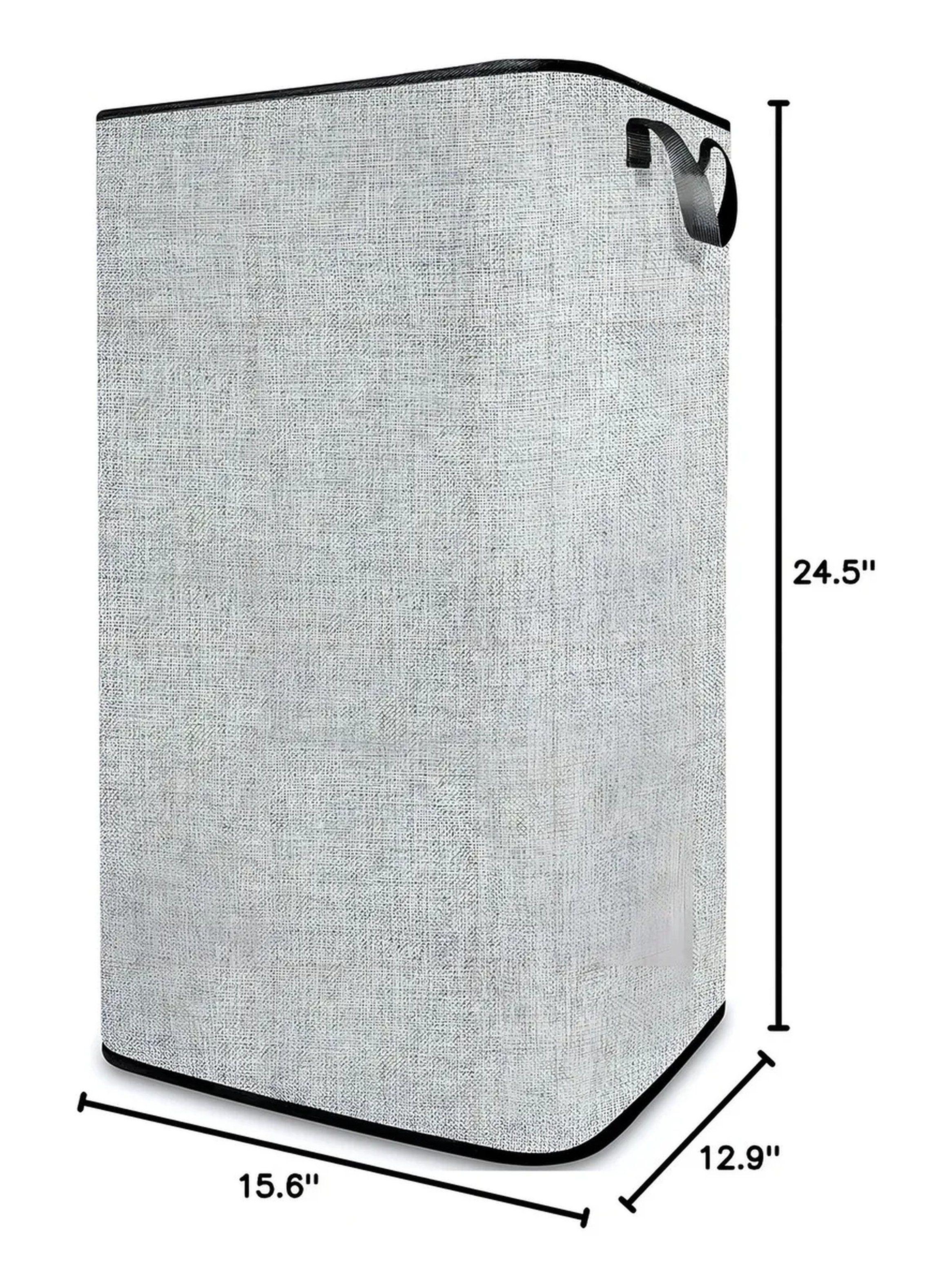 Canasta de Ropa 80LB Tela Gris Asas Resistentes Plegable-6