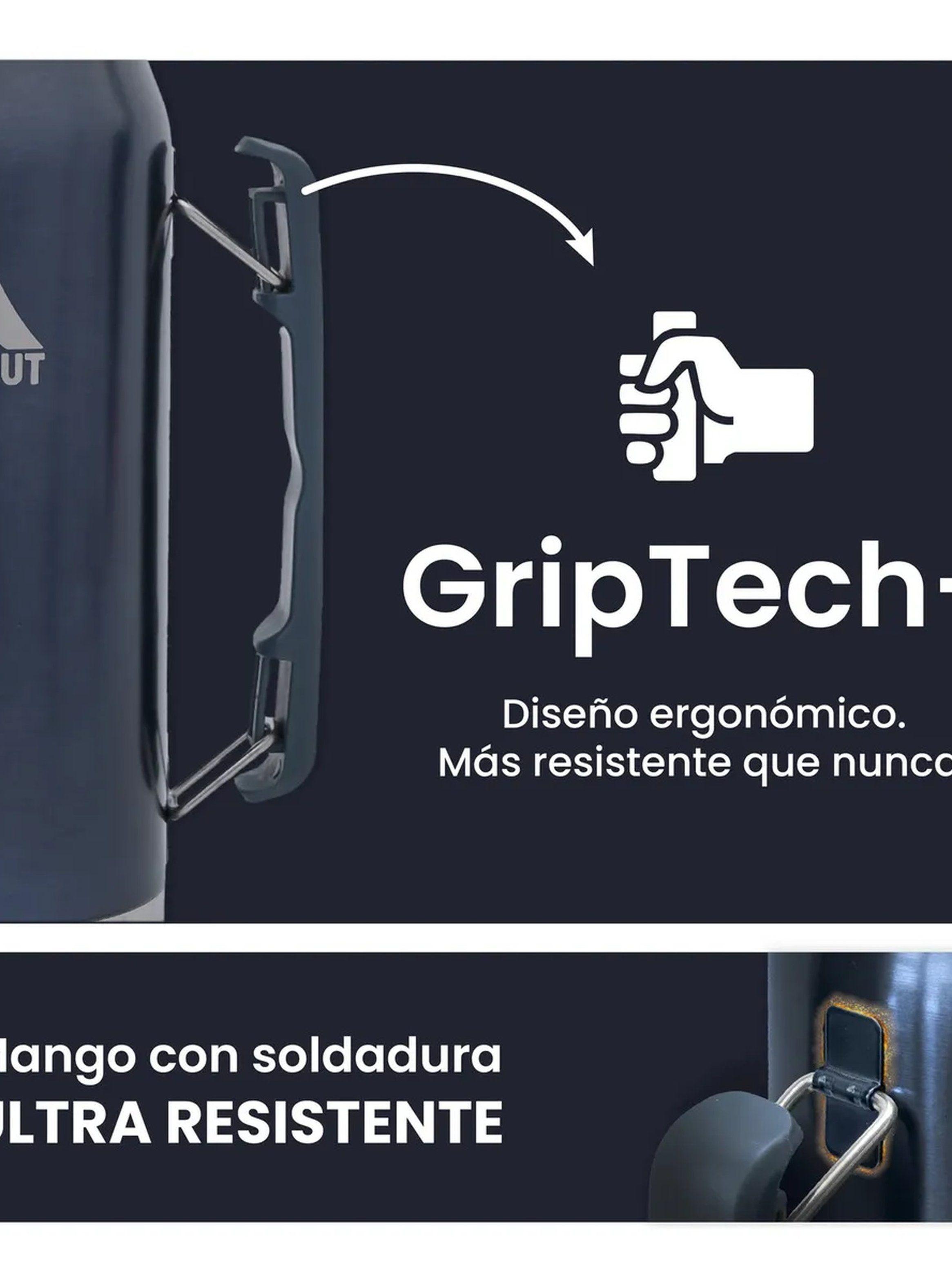 Termo Acero Inoxidable 1L Negro Tapas Intercambiables-3