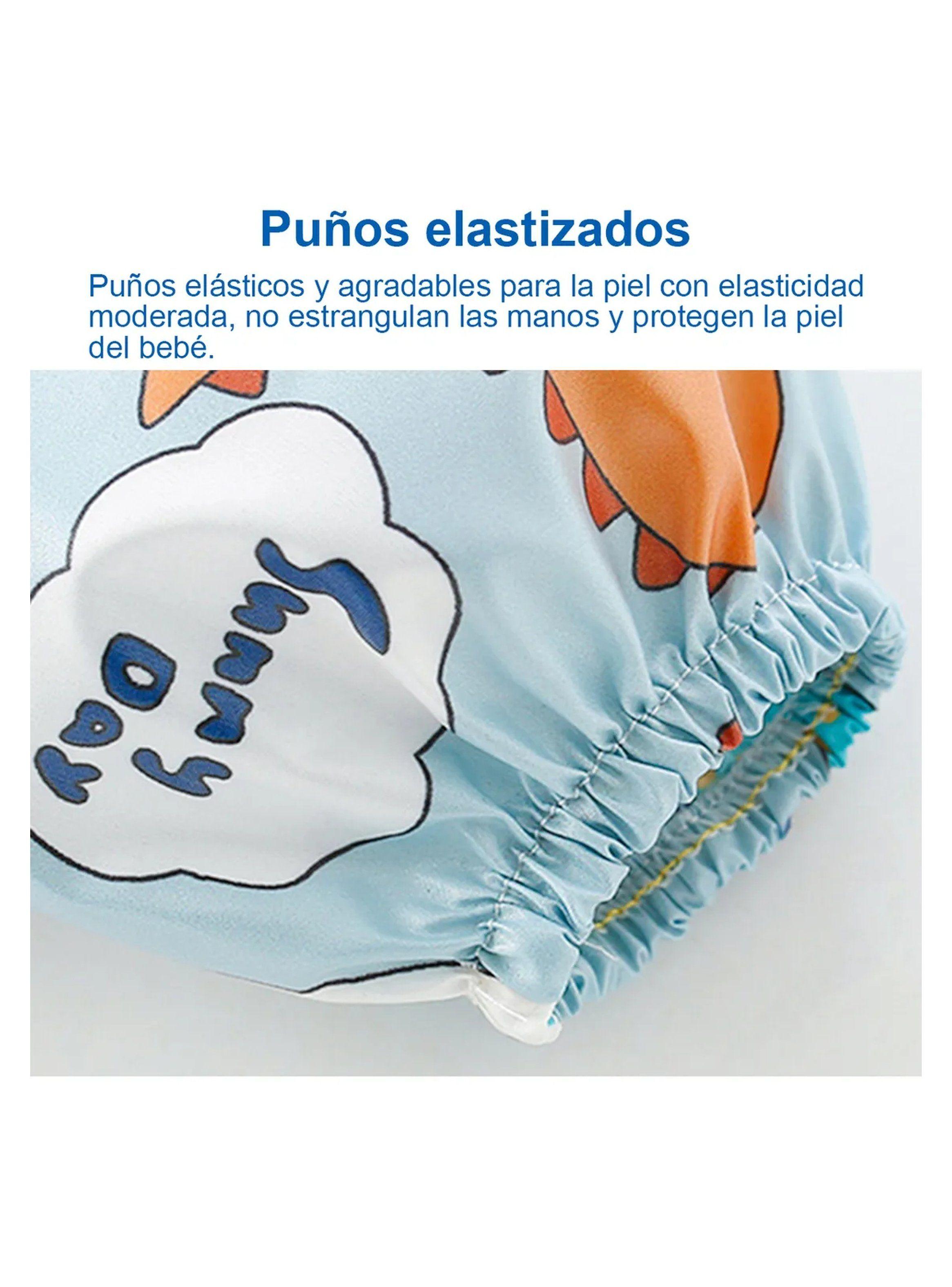 Babero Impermeable Infantil Manga Larga Dinosaurios Ajustable-5