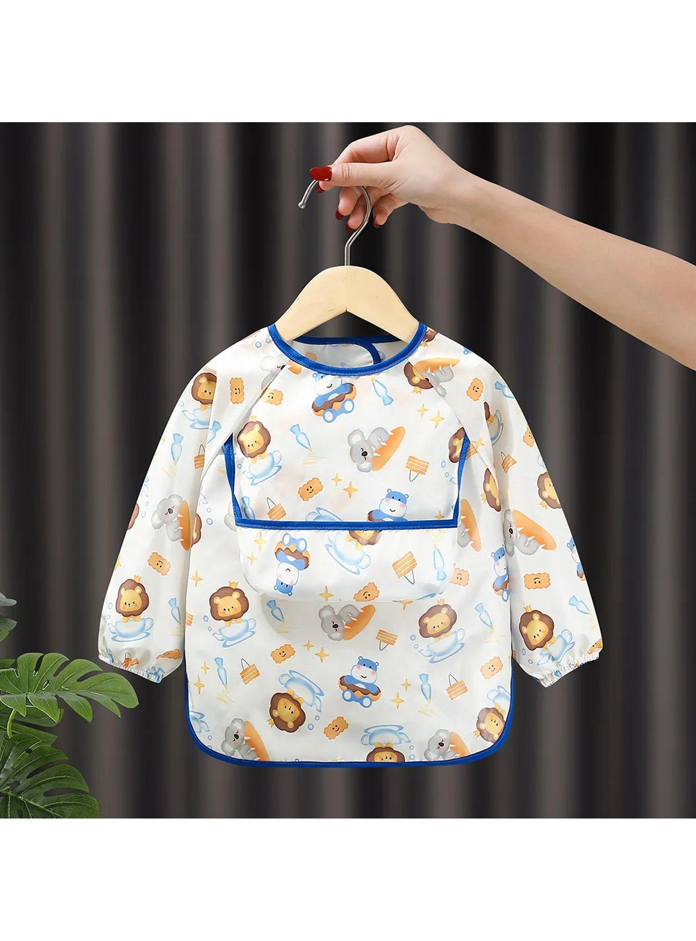 Babero Impermeable Infantil Manga Larga Dinosaurios Ajustable-6