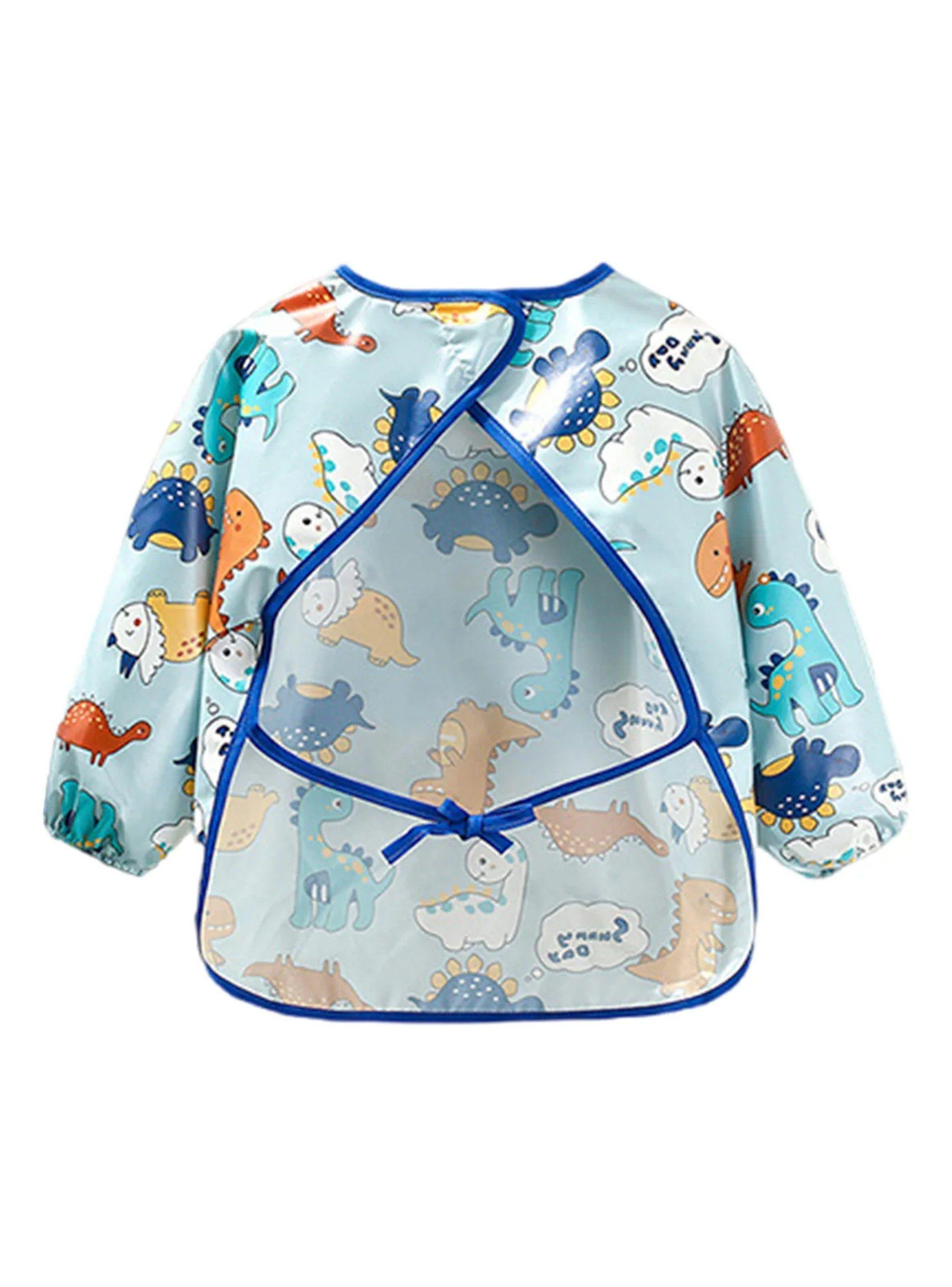Babero Impermeable Infantil Manga Larga Dinosaurios Ajustable-9