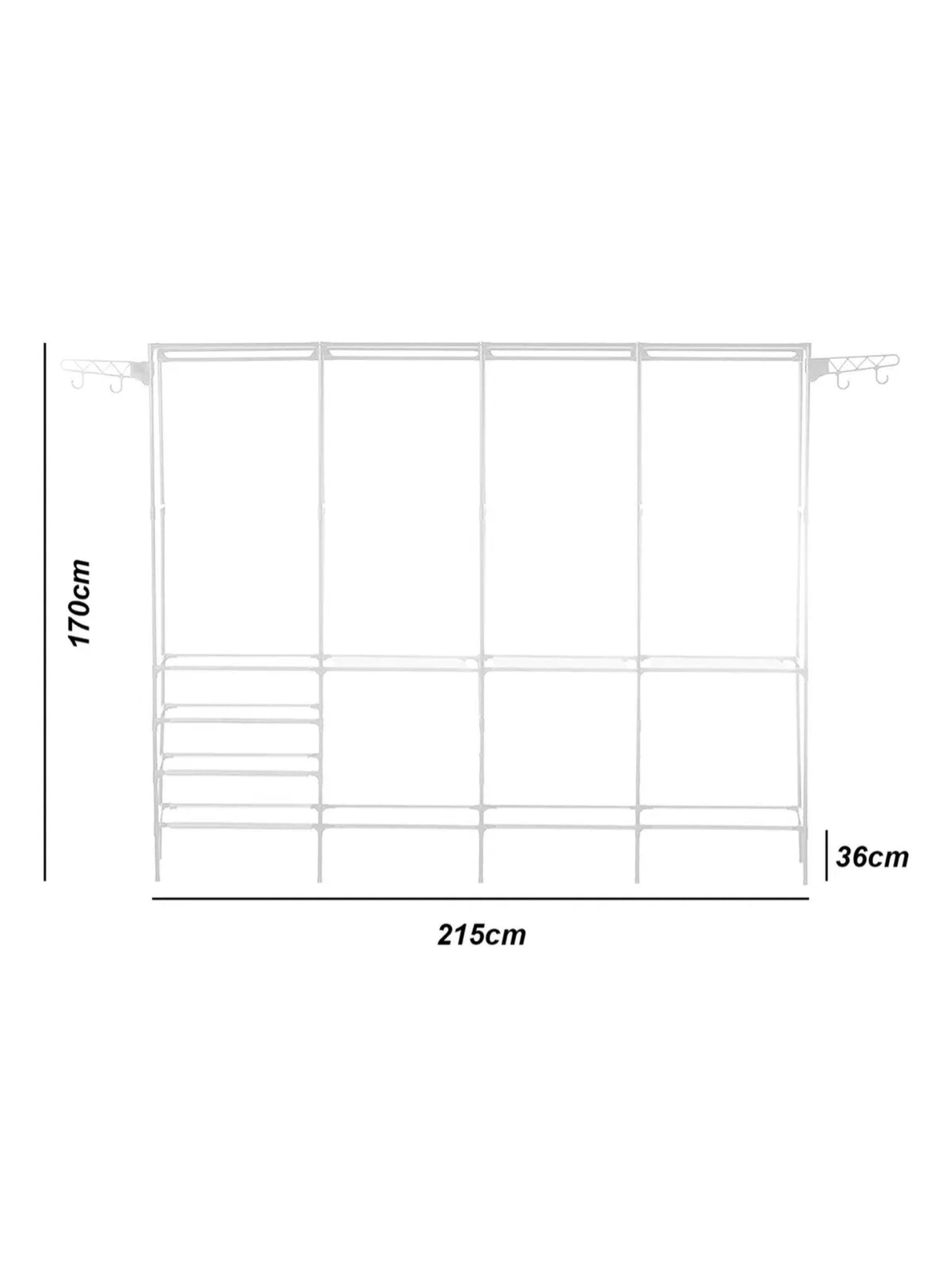 Armario Modular de Acero 215x170x36cm Negro Ajustable-1