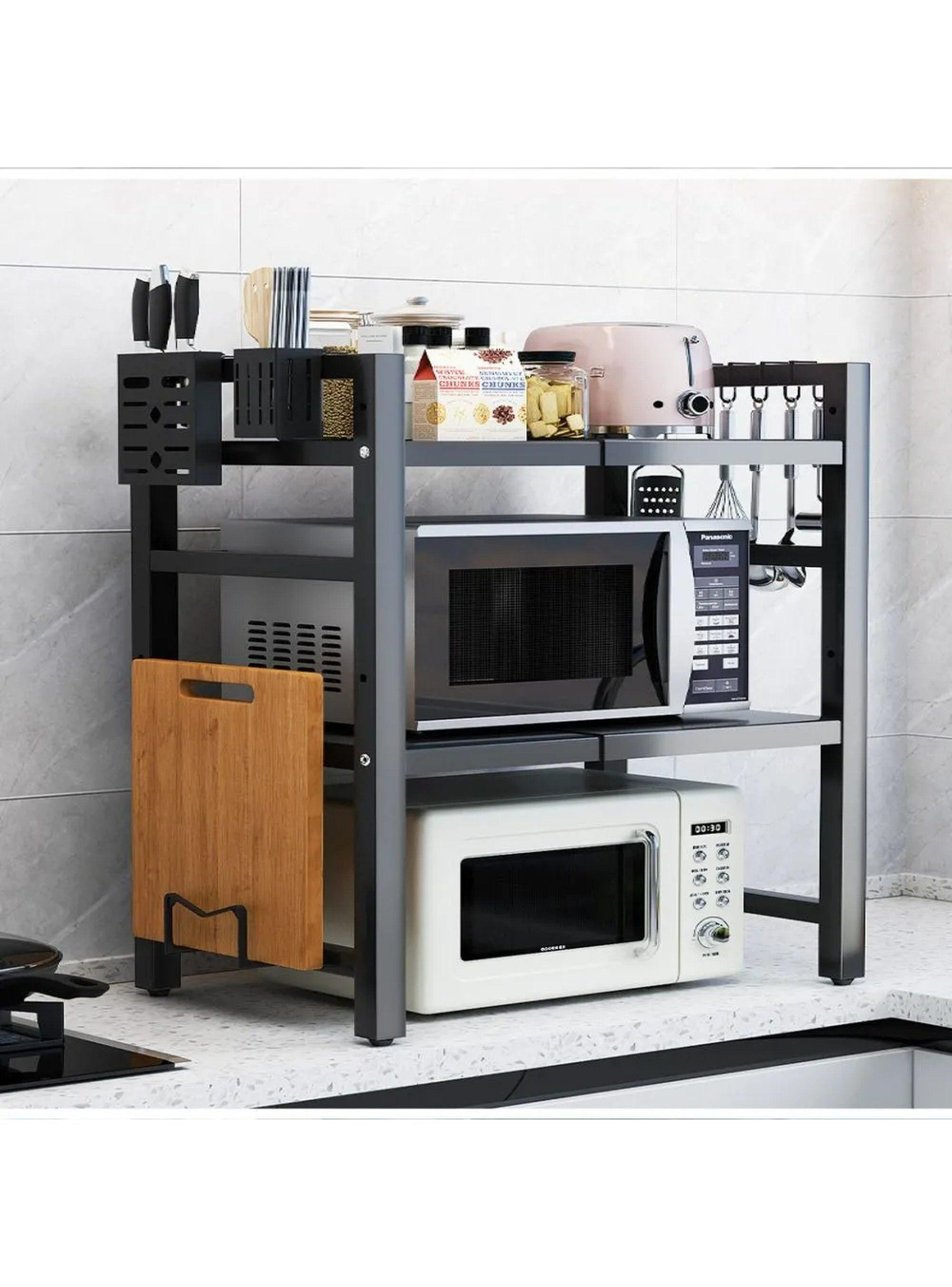 Estante de Almacenamiento Ajustable Metálico para Cocina 3 Niveles 78x66x33 cm-5