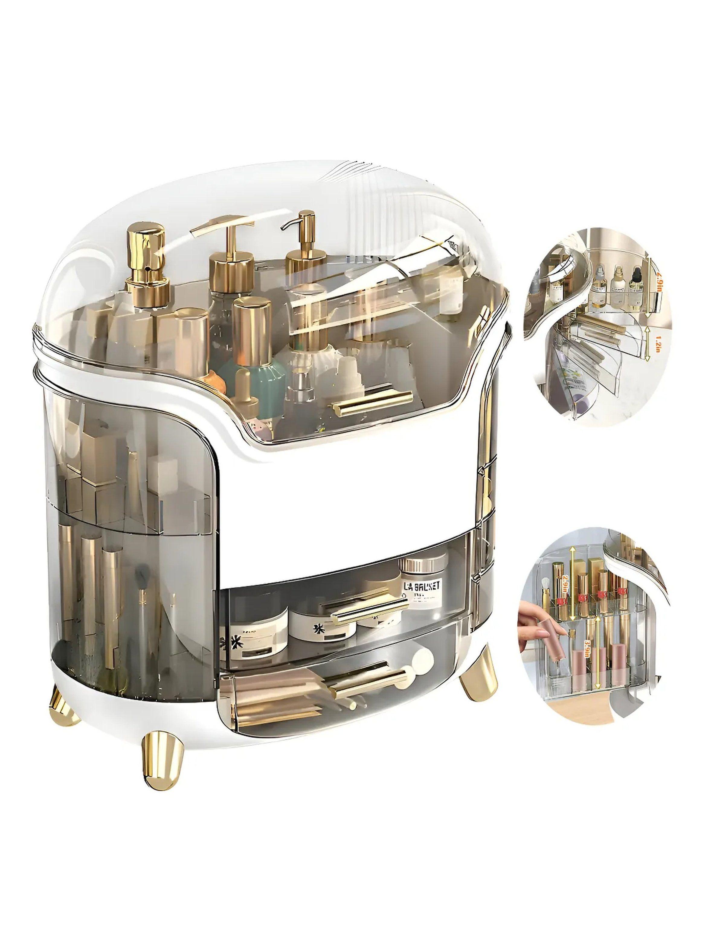 Organizador de Maquillaje Transparente Giro 90° con Compartimentos-0