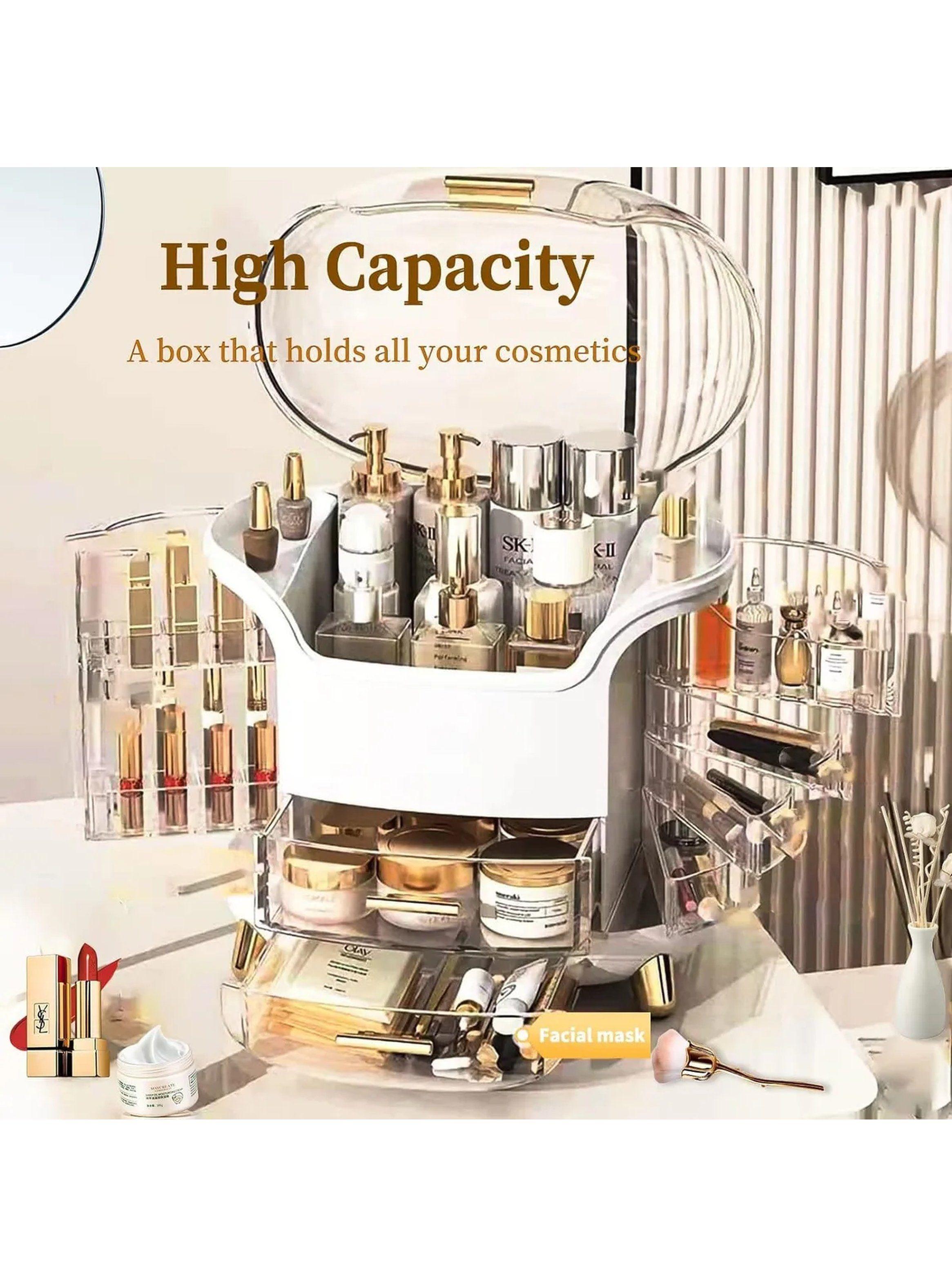 Organizador de Maquillaje Transparente Giro 90° con Compartimentos-2