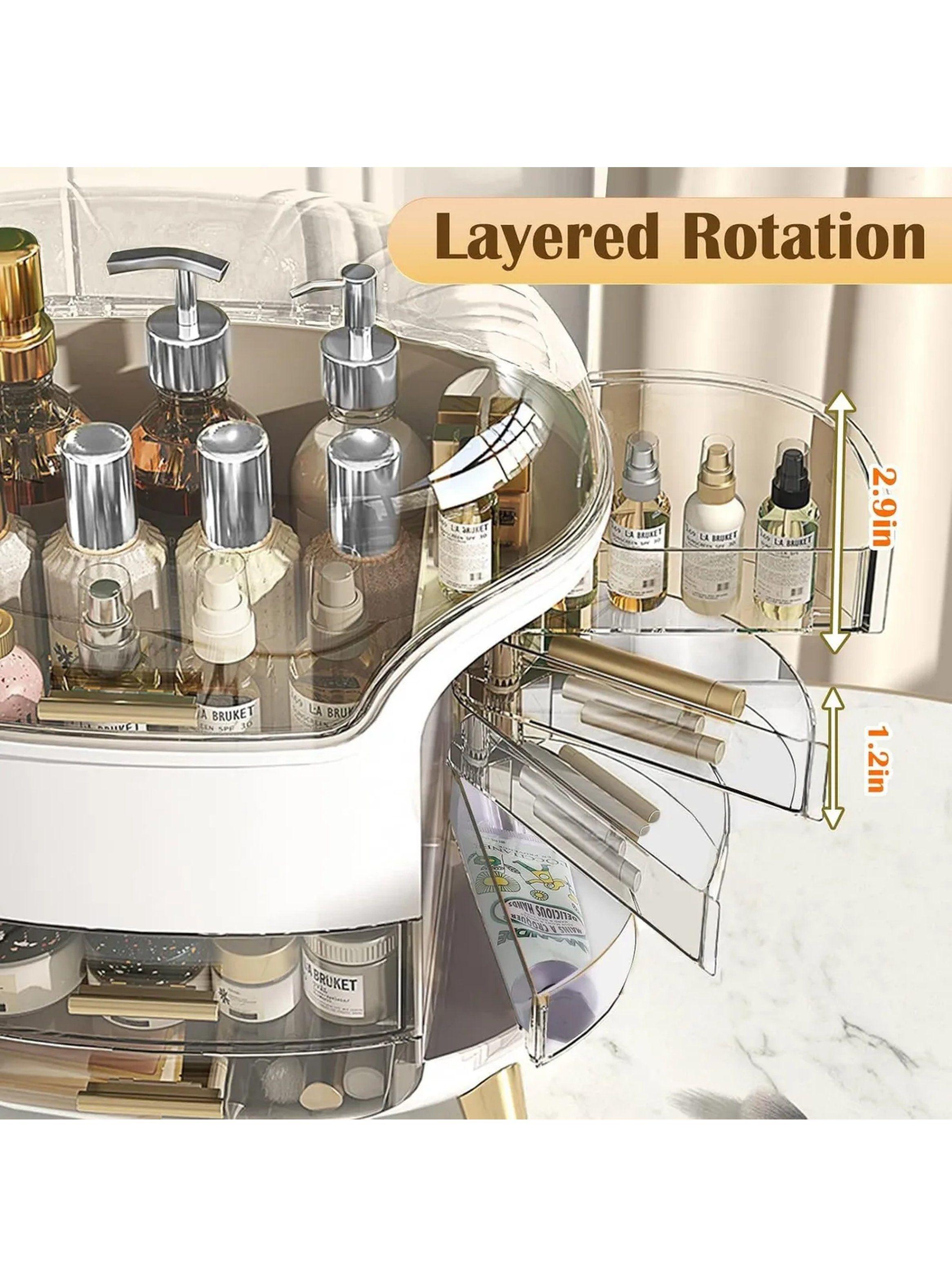 Organizador de Maquillaje Transparente Giro 90° con Compartimentos-3